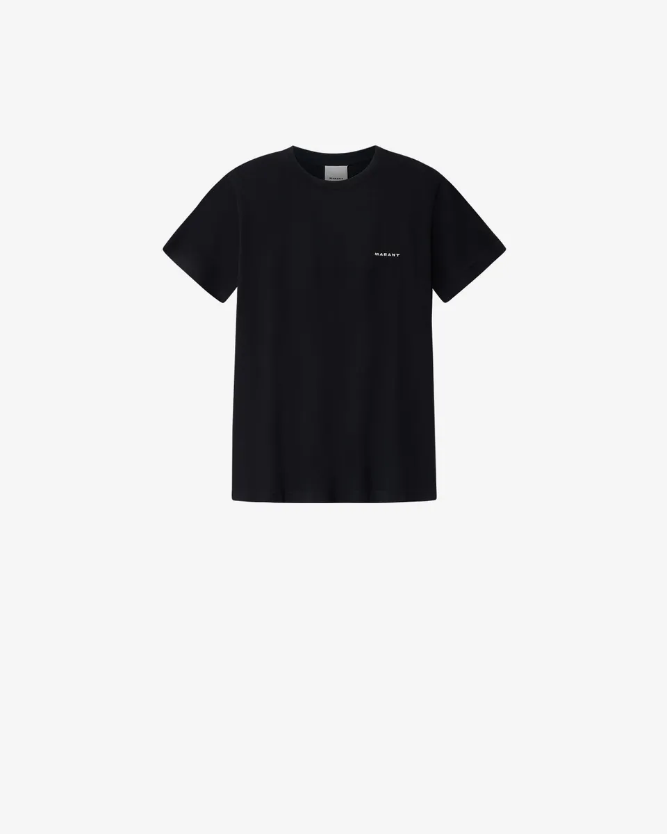 Isabel Marant Zafferh t-shirt noir coton logo brodé