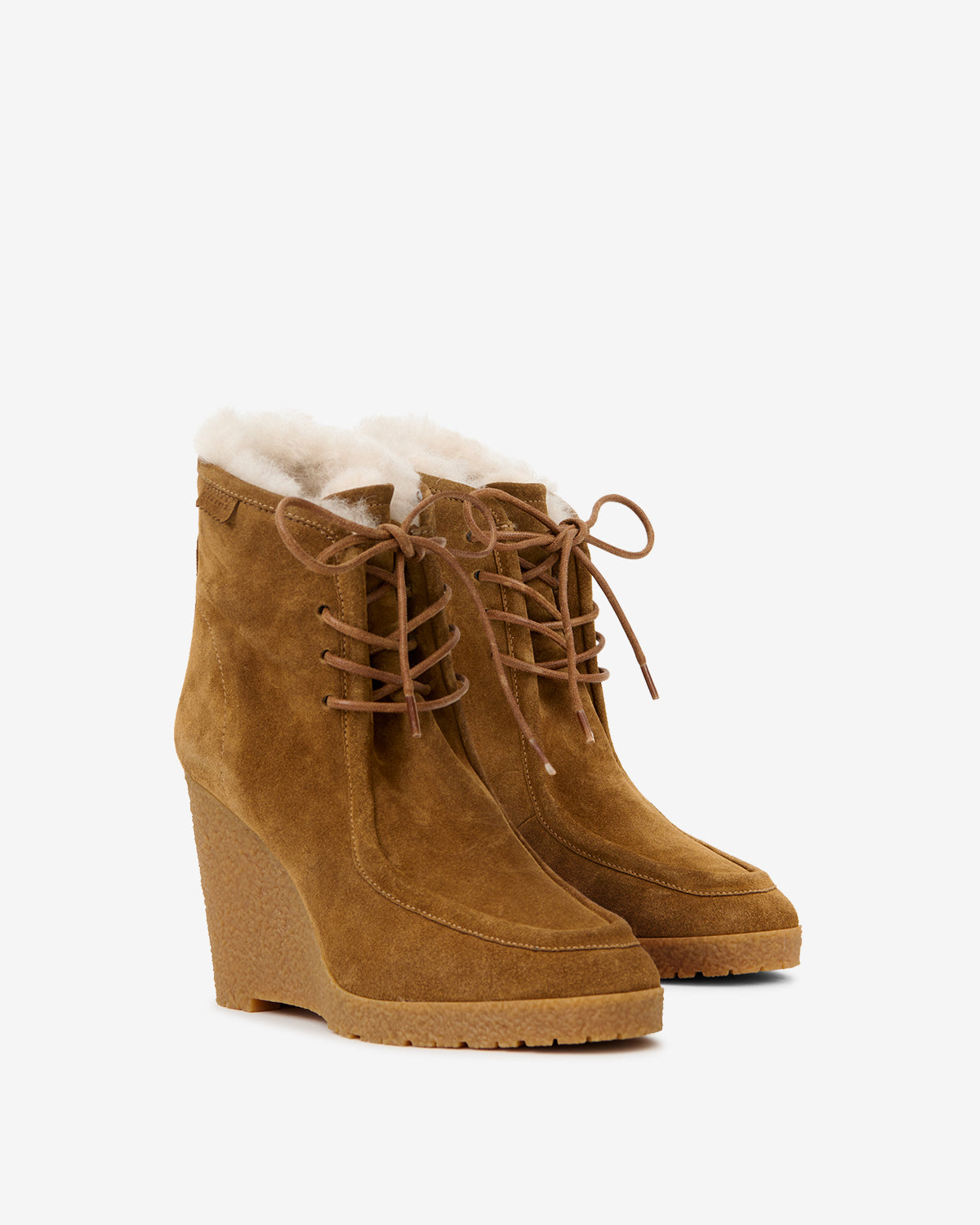 Isabel Marant Cylia Bottines Compensées Cognac Cuir 38