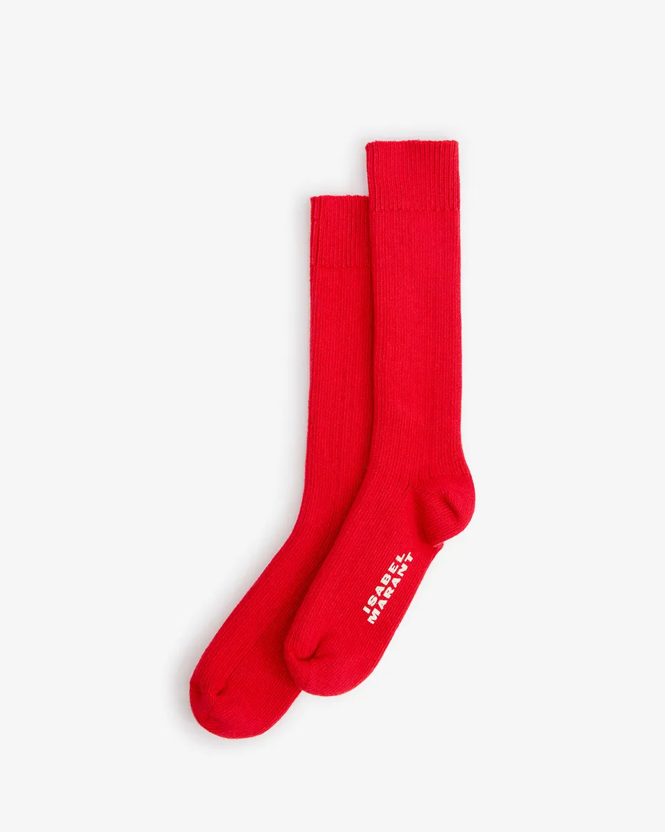 Isabel Marant Selveria chaussettes coton rouge