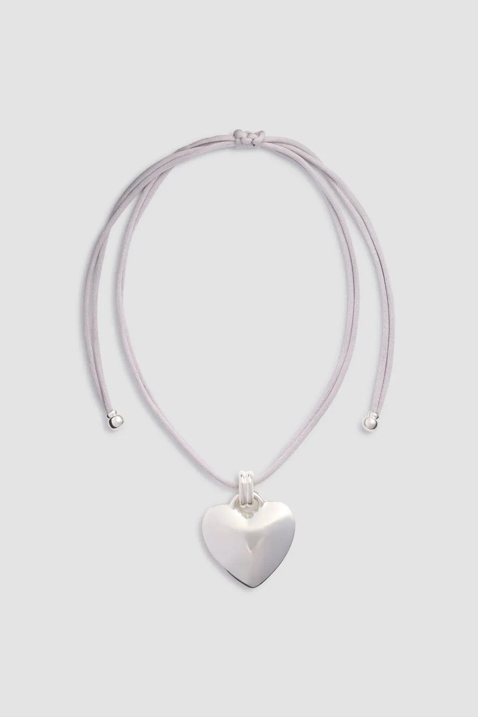 Patou JW150 collier pendentif cœur ruban argenté