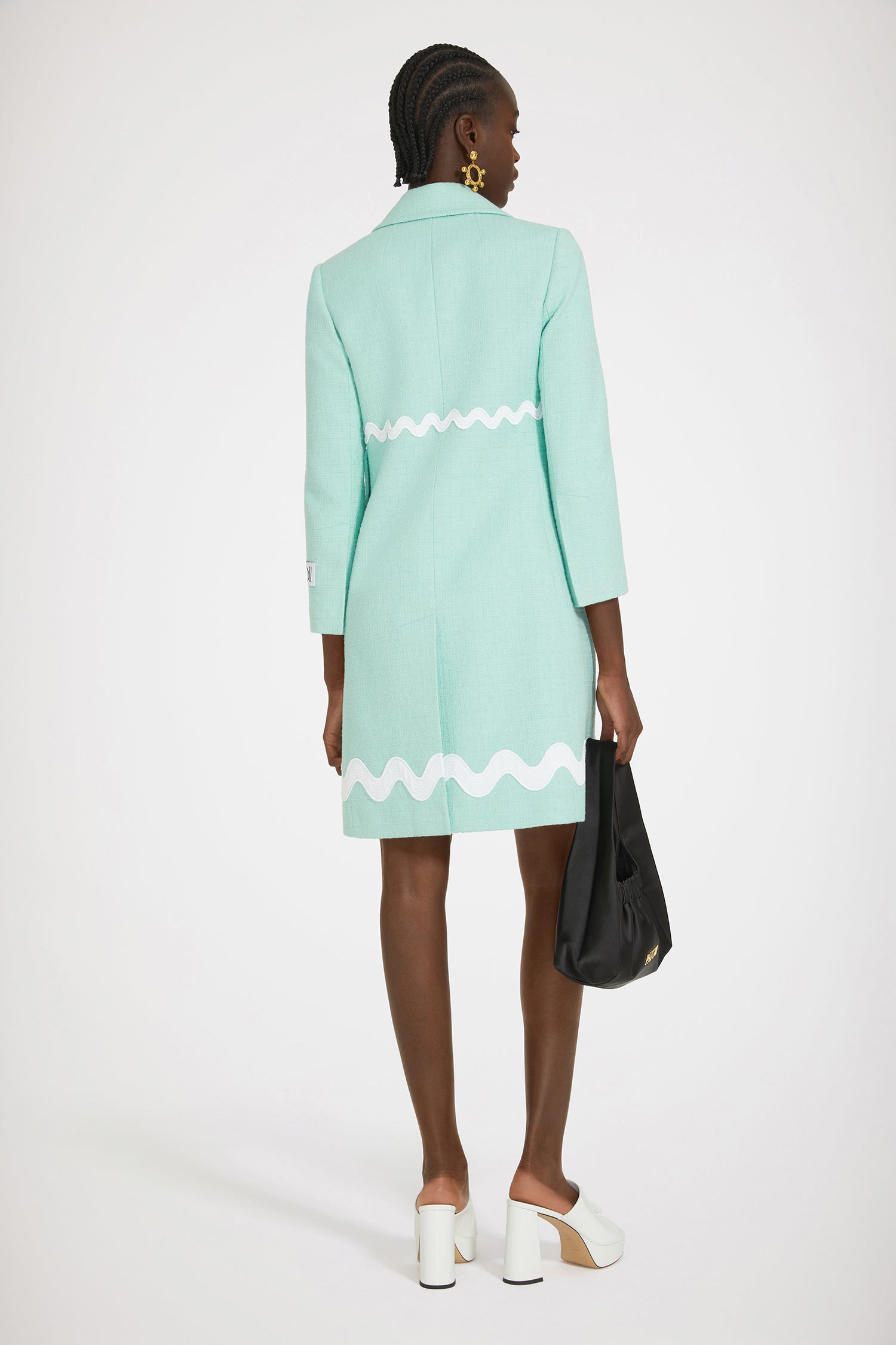 Patou P24CO0210177705G manteau tweed vert menthe