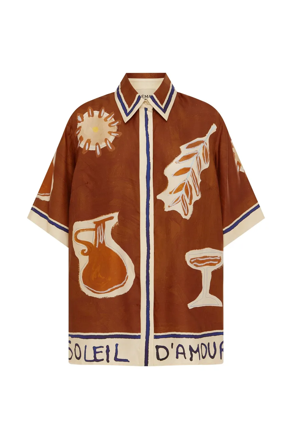 Alemäis Soleil d'Amour chemise soie imprimée manches