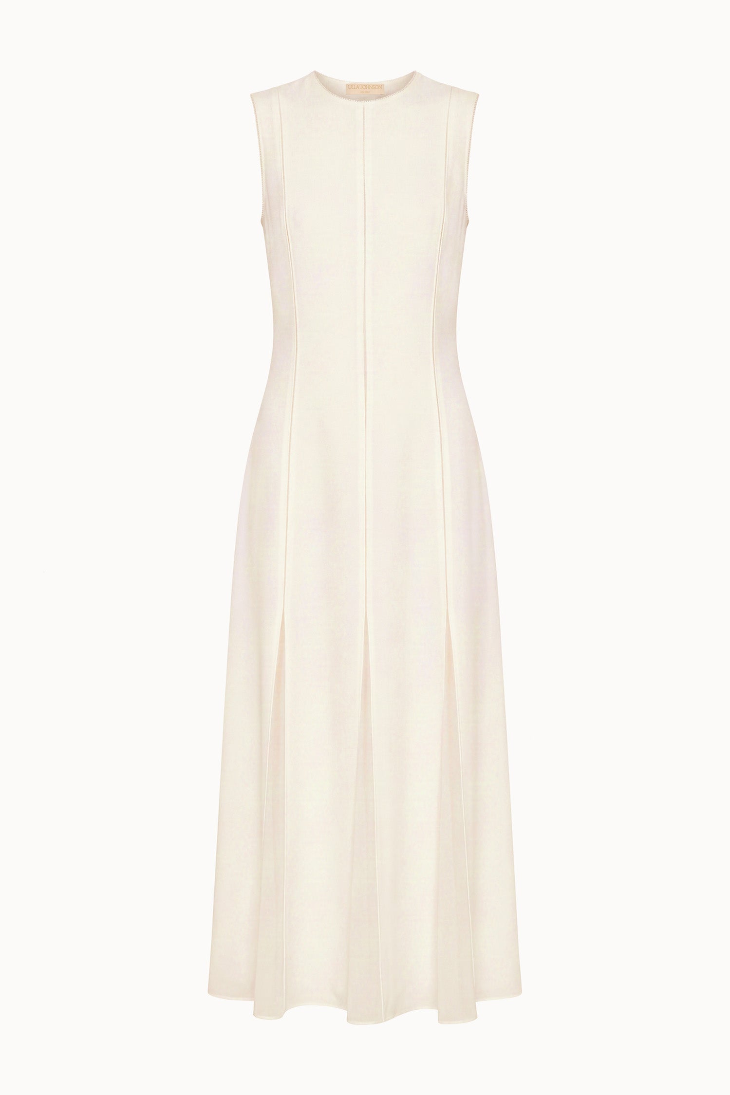 Ulla Johnson Laure robe midi sans manches ivoire perlé