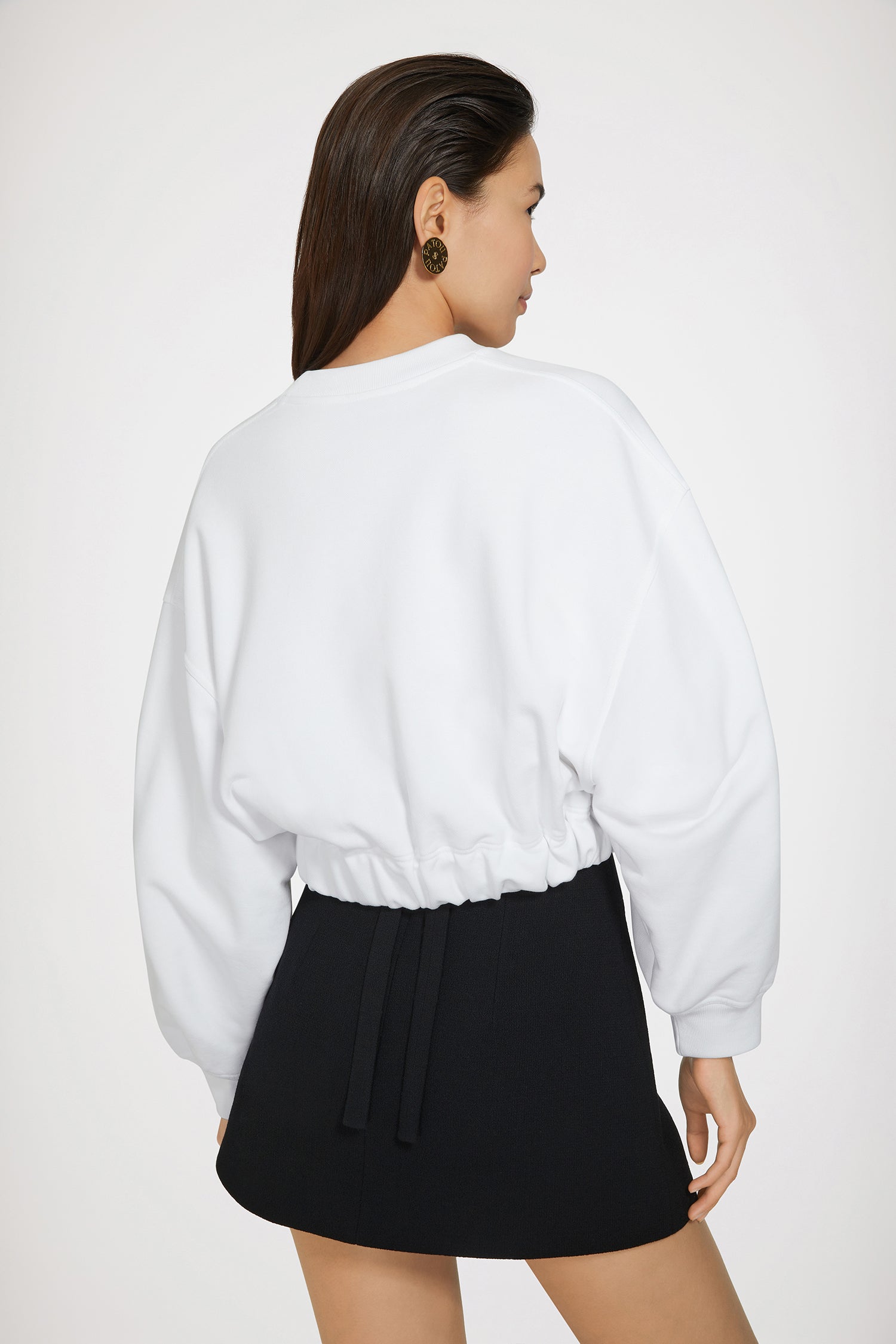 Patou JE099 sweat cropped coton bio blanc