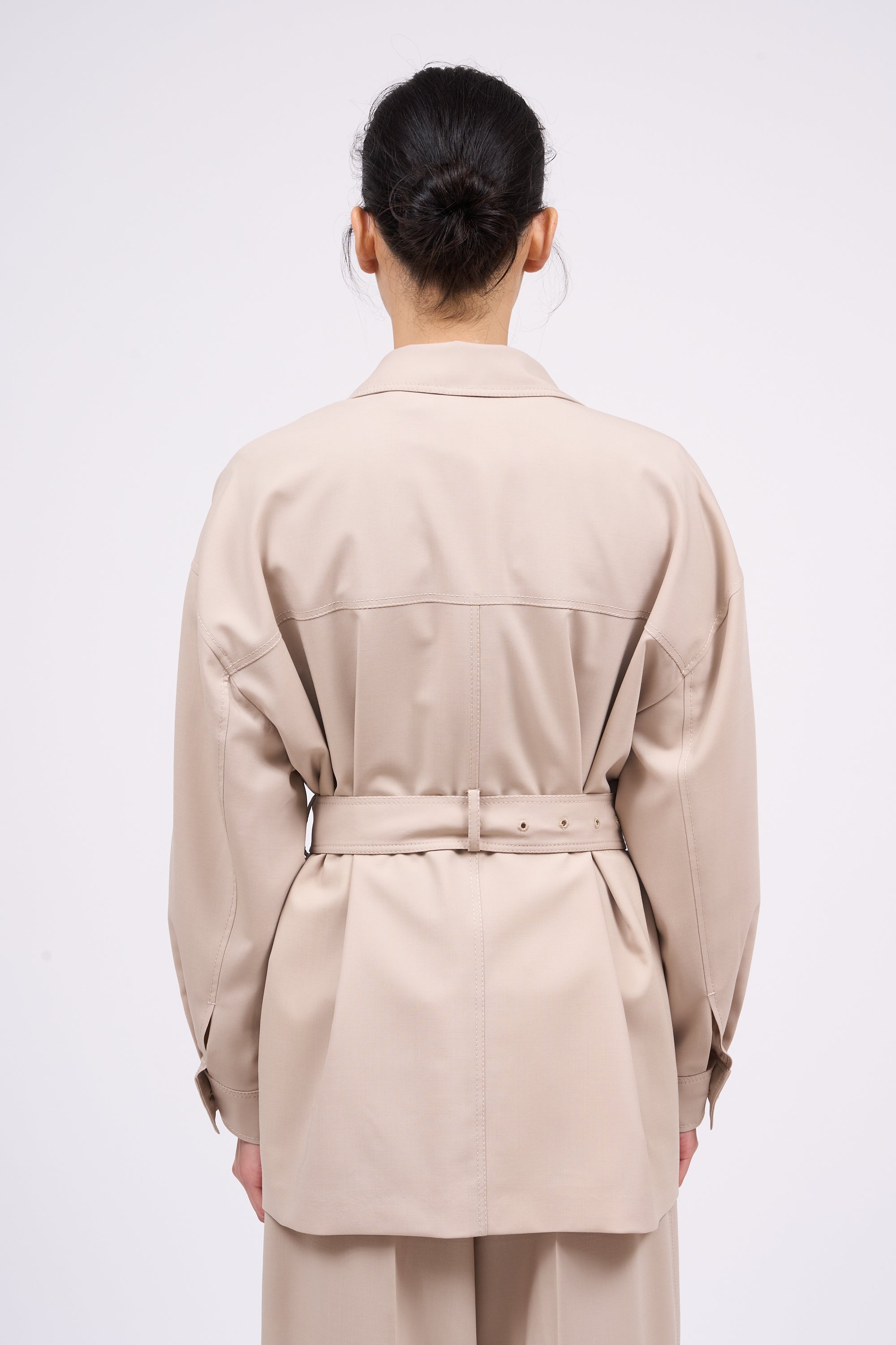 Paul & Joe veste saharienne Cordoue laine soie beige 36