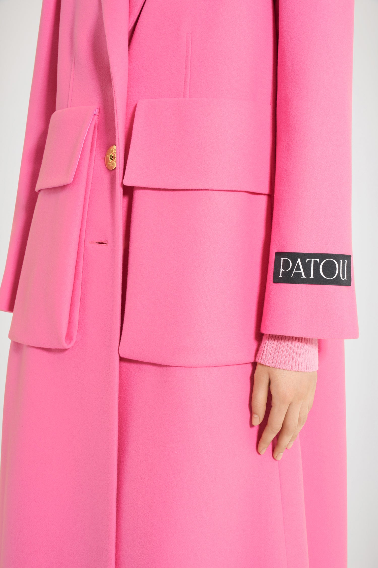 Patou Coats H22CO0150003451P manteau laine rose Darling Pink