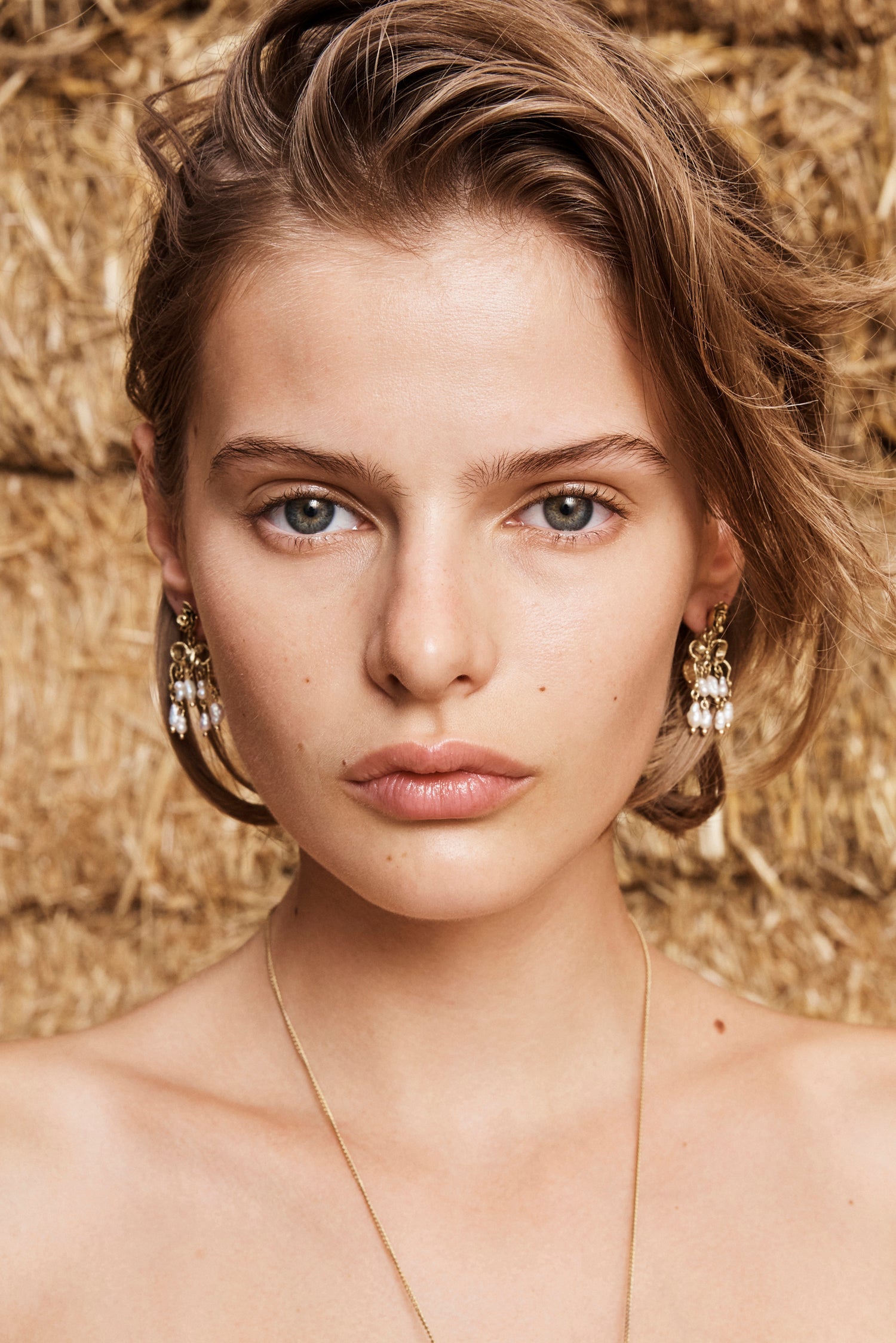 Alemaïs Django boucles d'oreilles rose perle doré