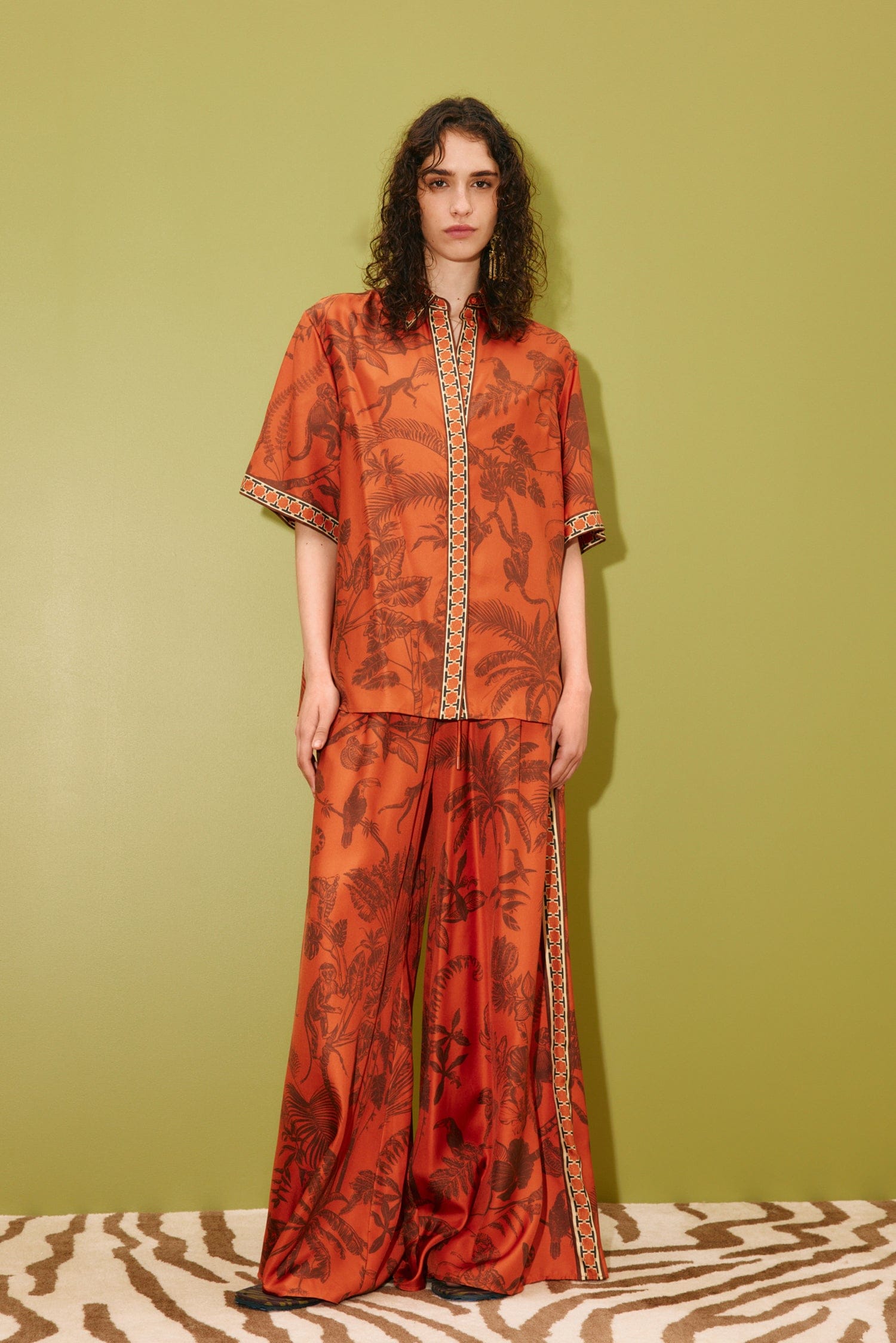 Alemaïs Monkey Dance chemise en soie jungle