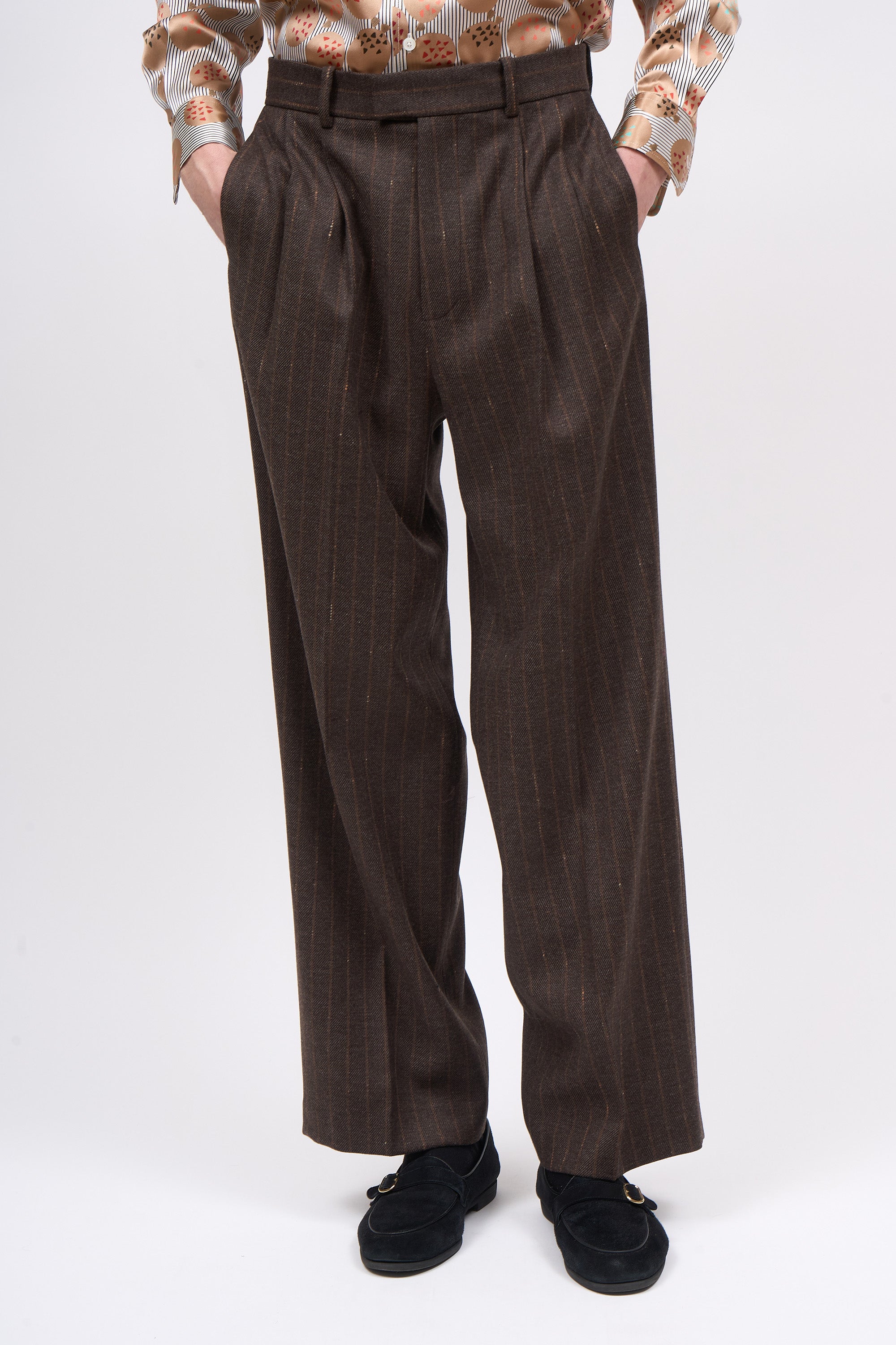 Paul & Joe Tailoring Pantalon Raphael twill laine marron M