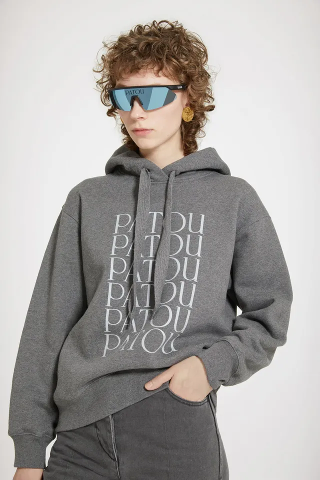 Patou JE093 sweat capuche gris taille M molleton bio