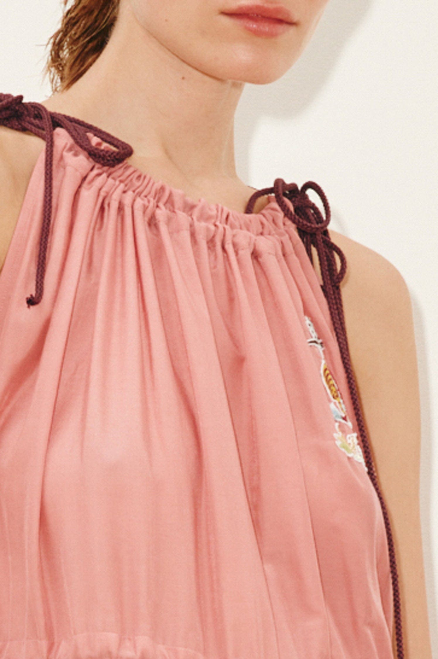 Alemais Zuri robe maxi brodée coton et soie
