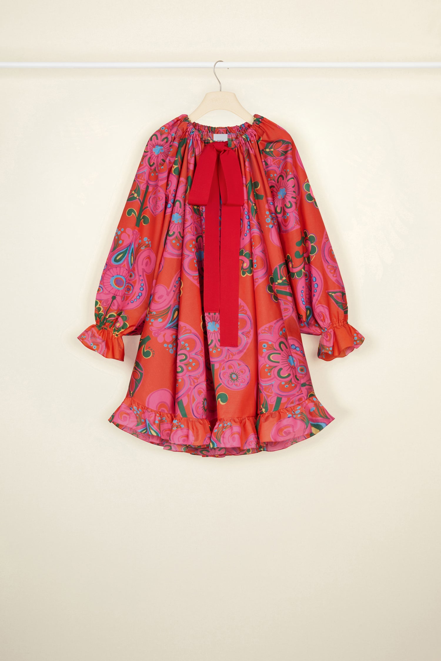 Patou DR079 robe habotai soie Strawberry Flower