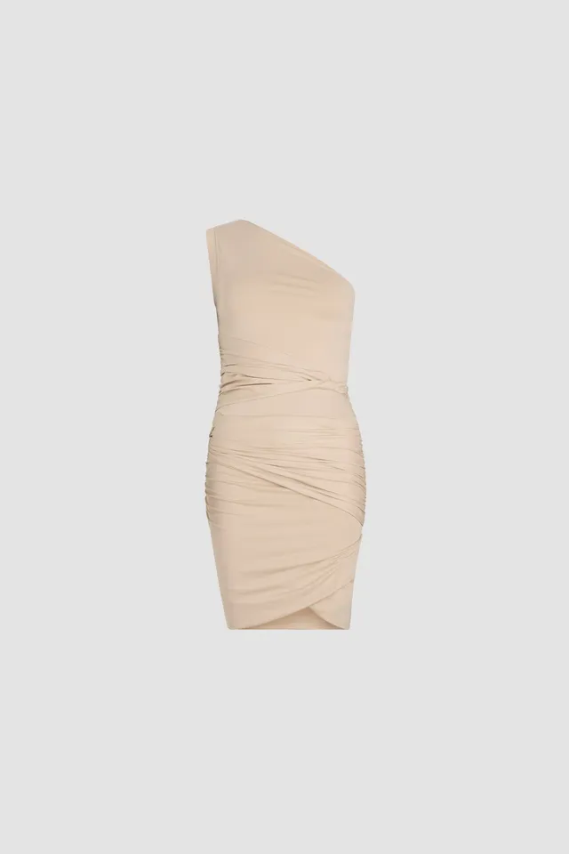 Patou P25JE1629972117B robe une-épaule Tapioca stretch