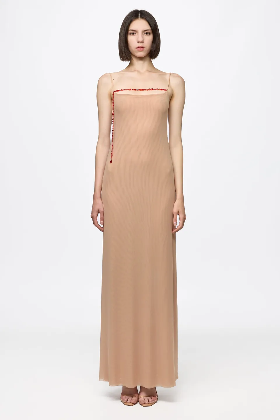 ATU Body Couture robe Tulle slip dress tulle cristal longue