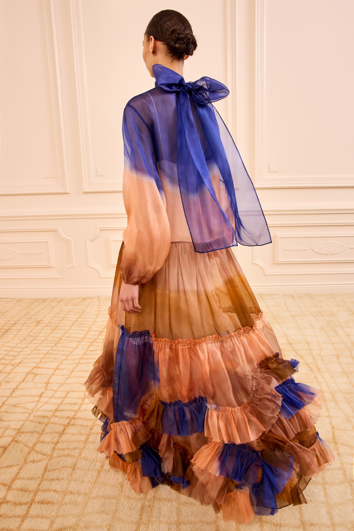 Ulla Johnson Swan robe longue organza soie moontide