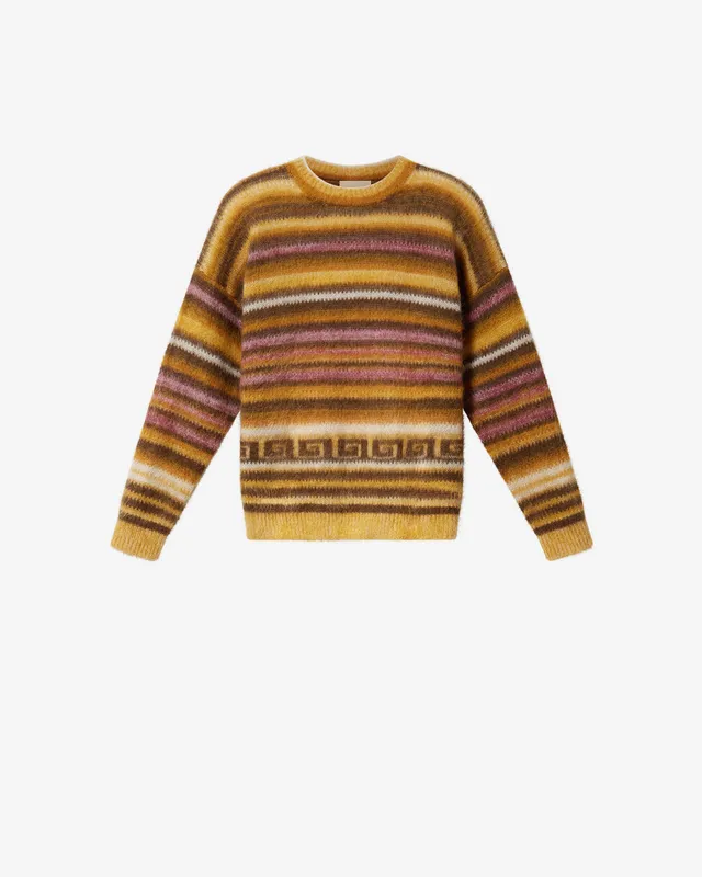 Isabel Marant Scolan pull mohair rayures ocre