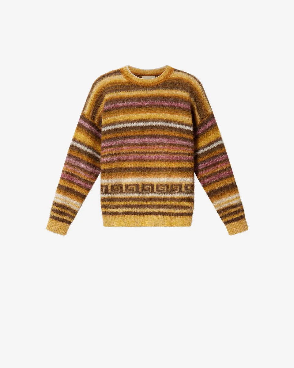 Isabel Marant Scolan pull mohair rayures ocre