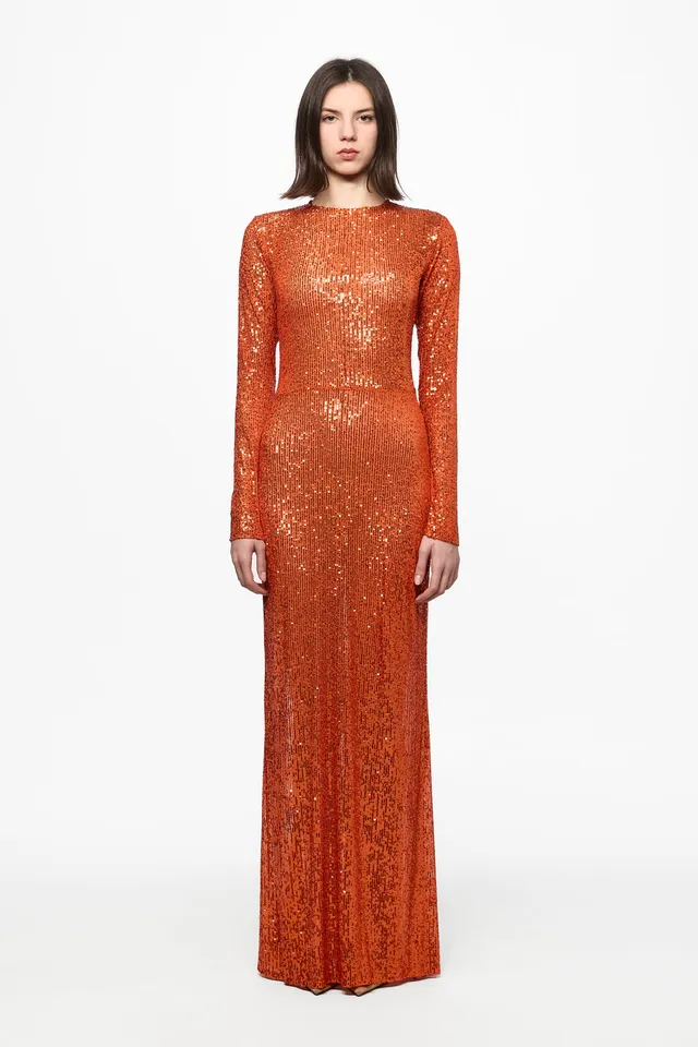 ATU Body Couture Sequined Orange robe maxi orange S