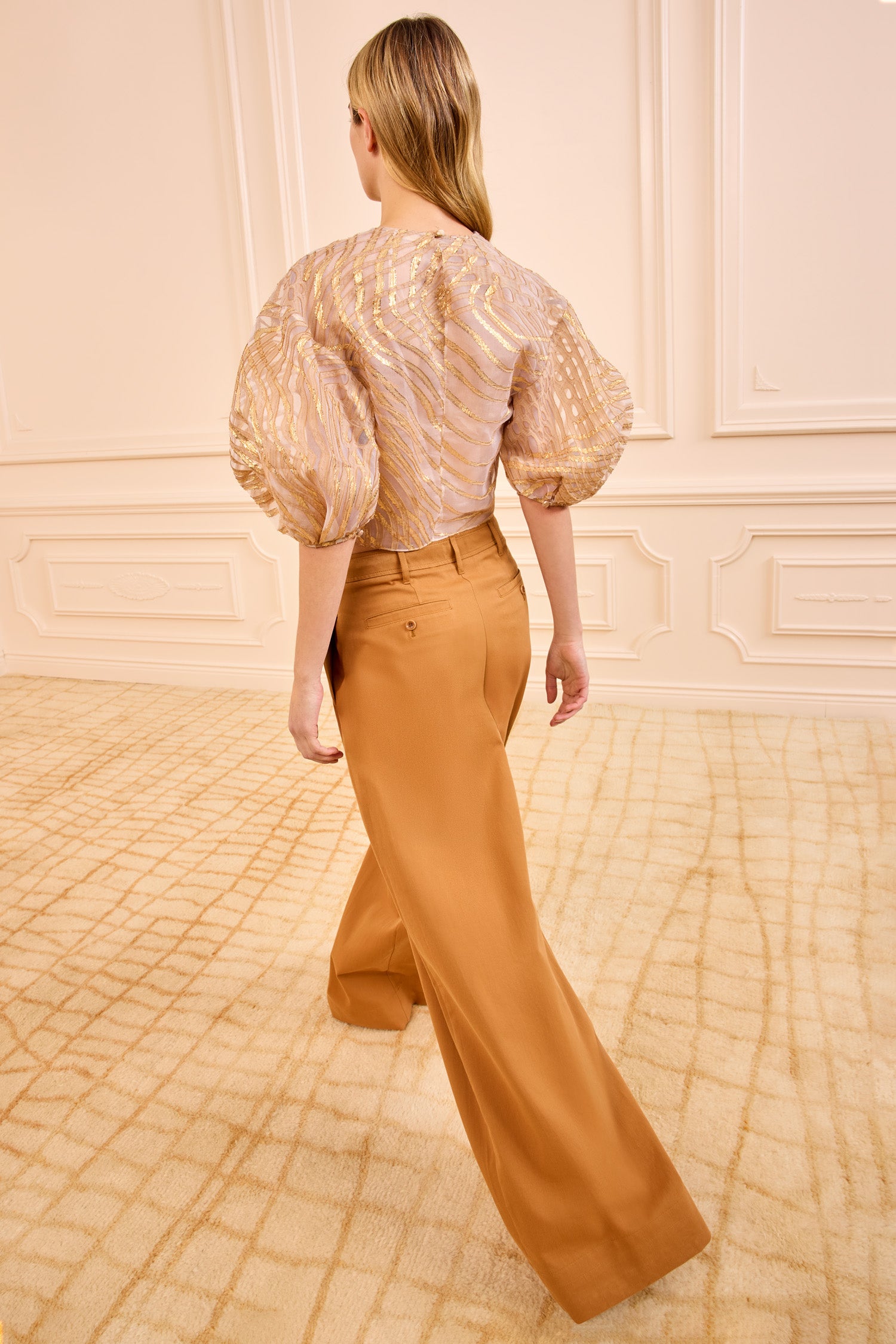 Ulla Johnson Akami Top lurex Nautilis blouse dorée