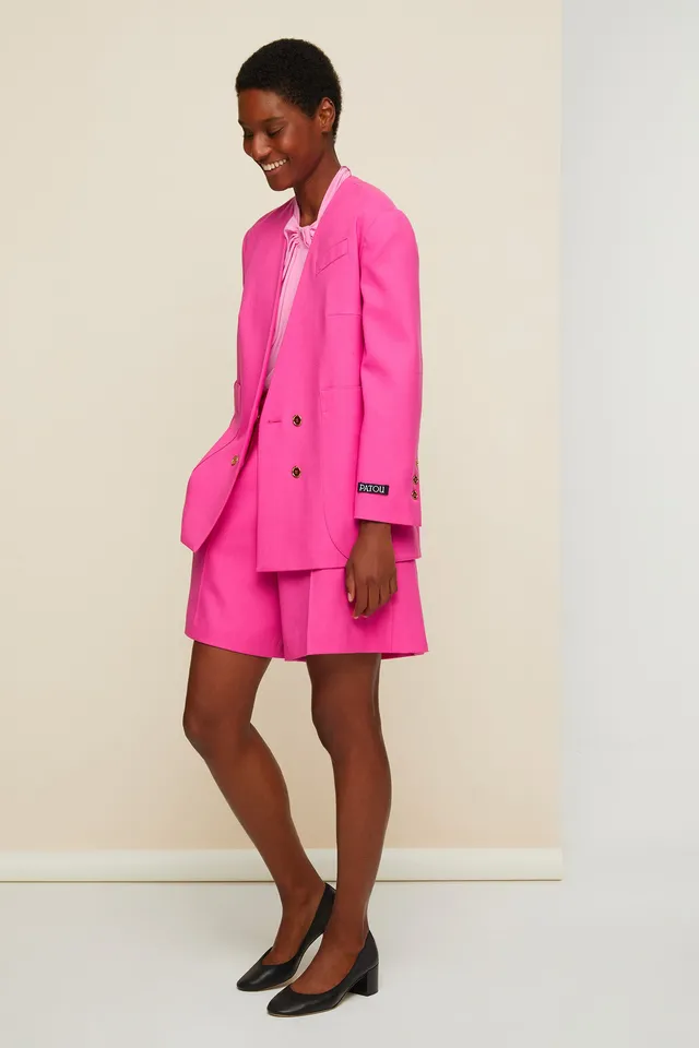 Patou TR0040005450P short tailleur laine framboise