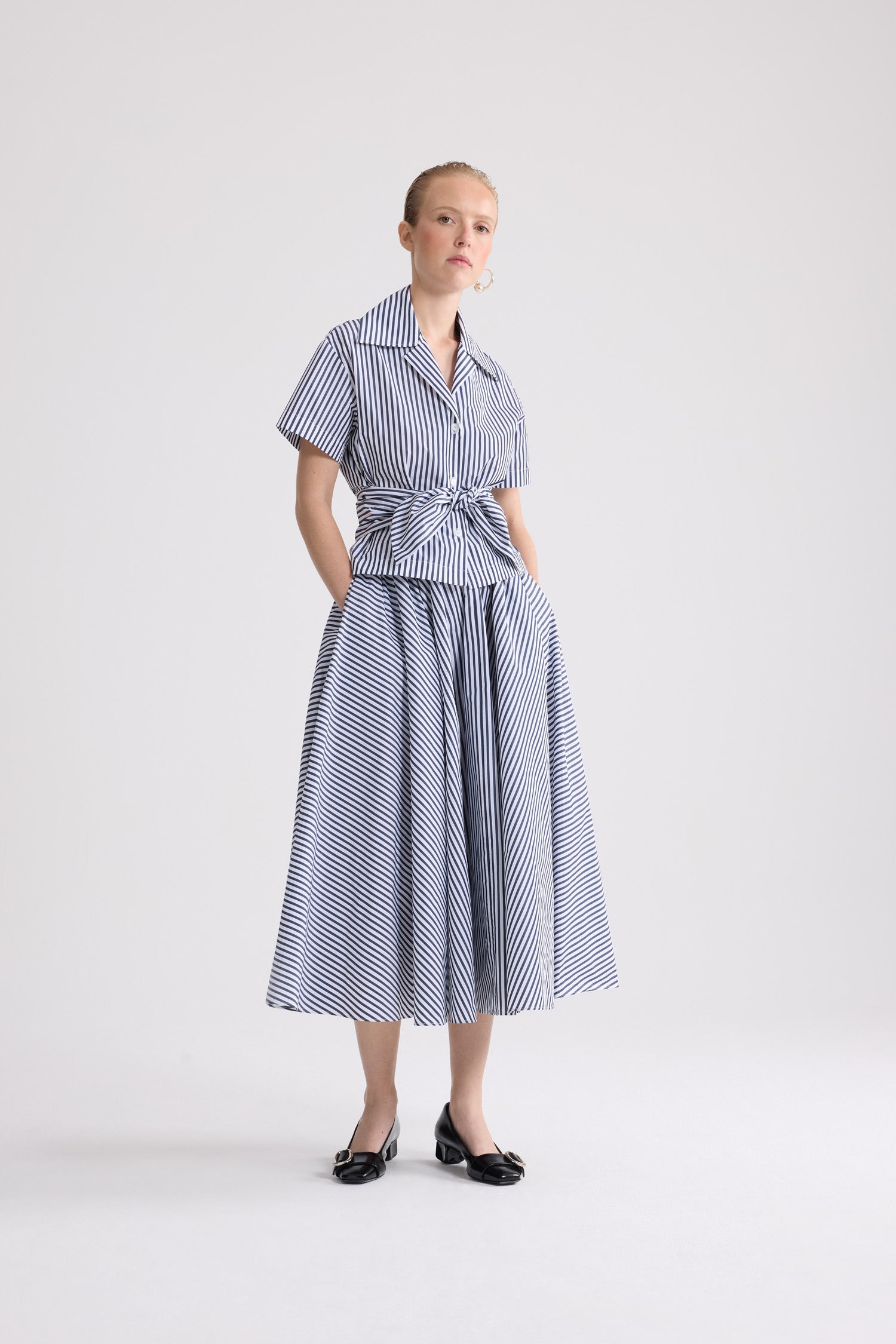Patou P26SK11102495970 jupe midi Offshore Stripes