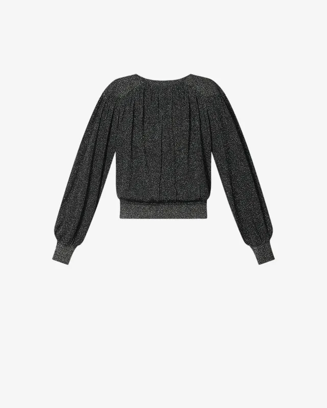 Isabel Marant Enza pull maille lurex noir taille ajustée
