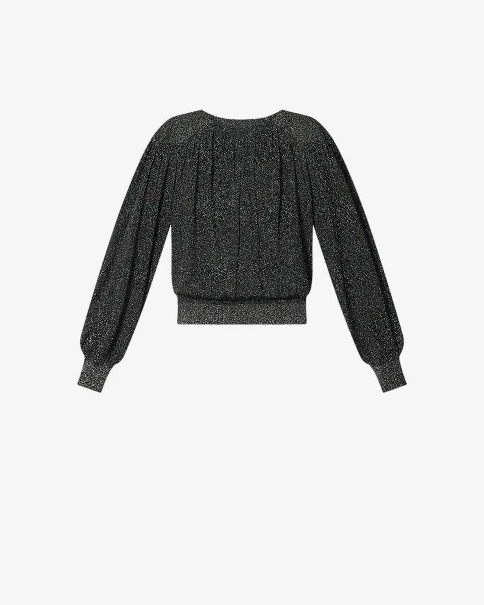 Isabel Marant Enza pull maille lurex noir taille ajustée
