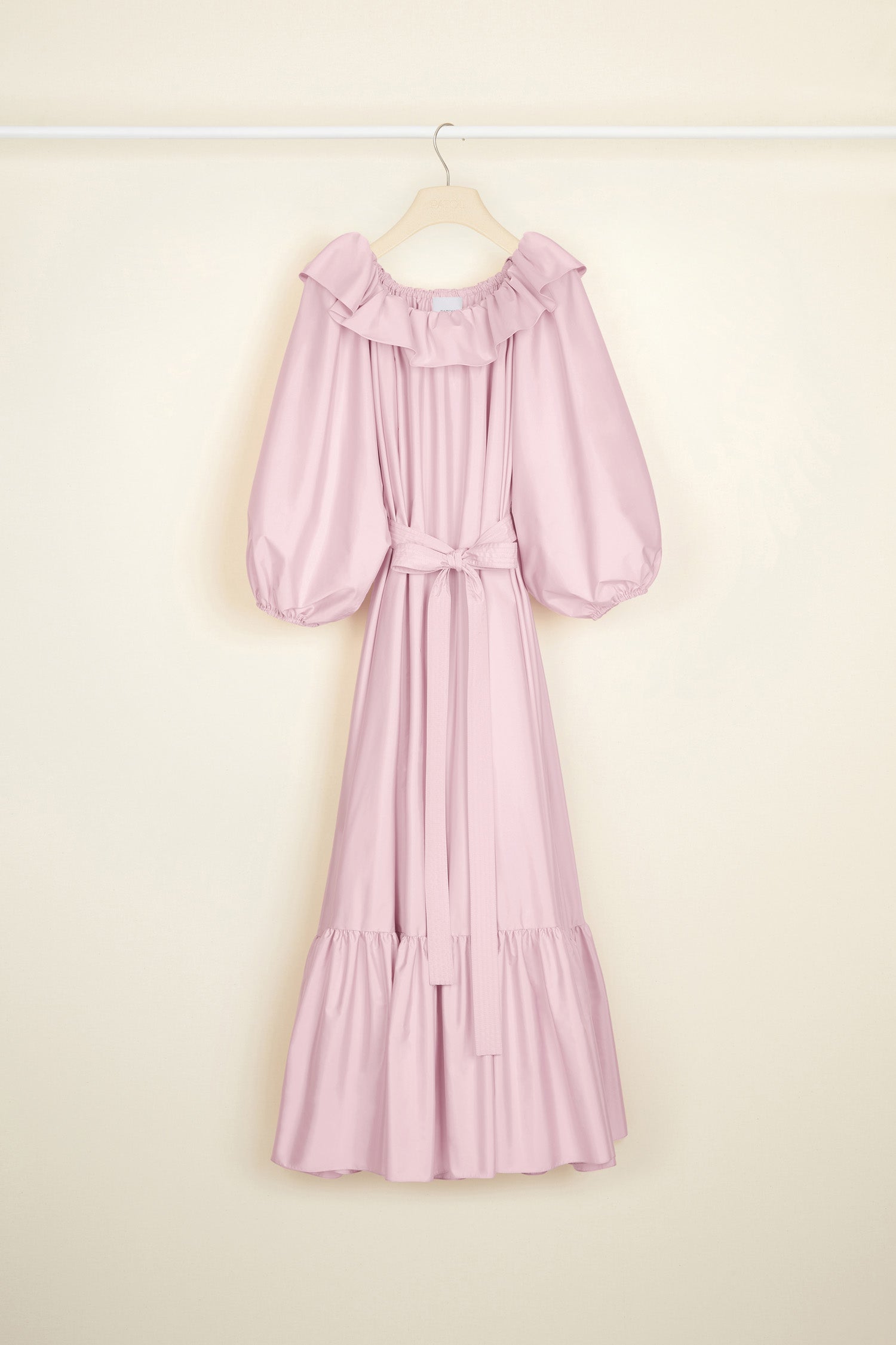 Patou P21DR0590011420P robe maxi rose Peony faille recyclée