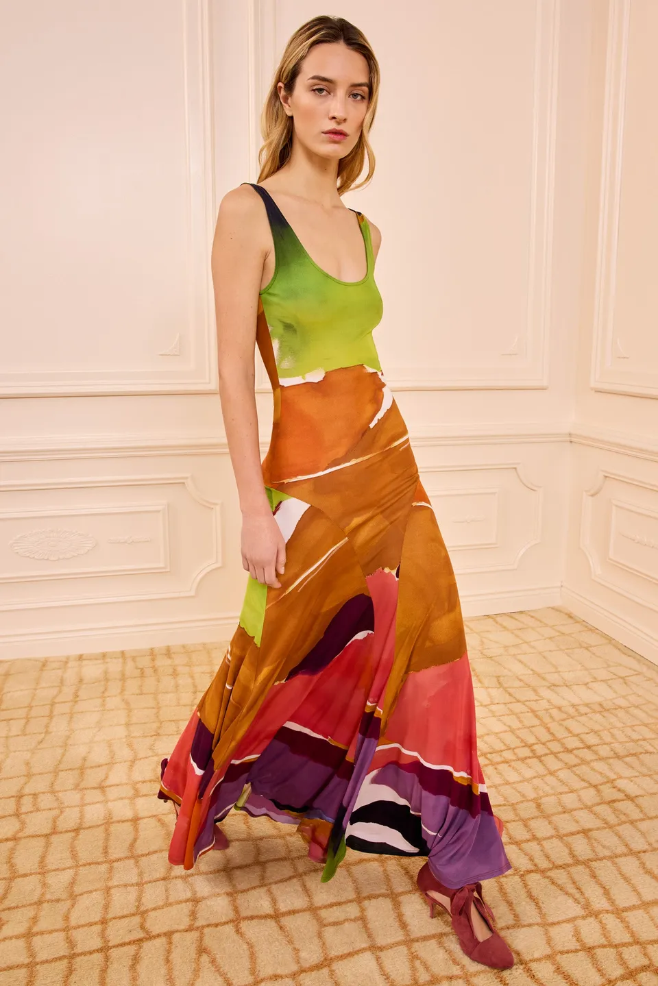 Ulla Johnson Malie Jersey Dress robe maxi multicolore jersey