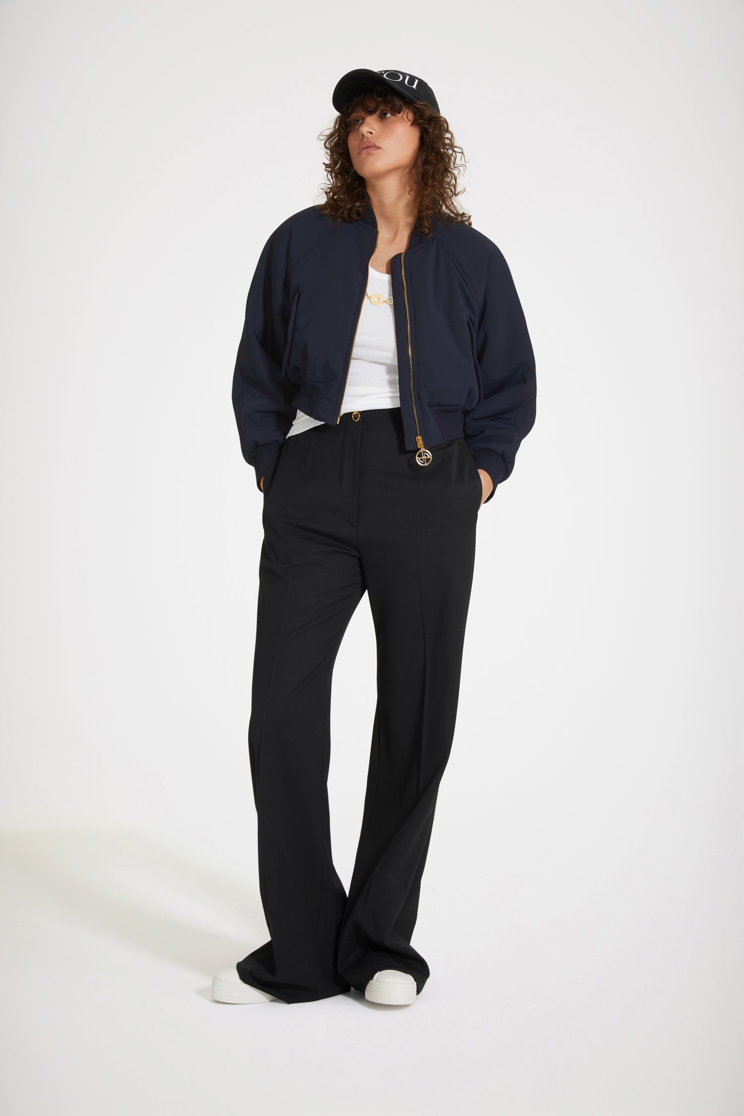 Patou TR002 pantalon droit laine bleu nuit
