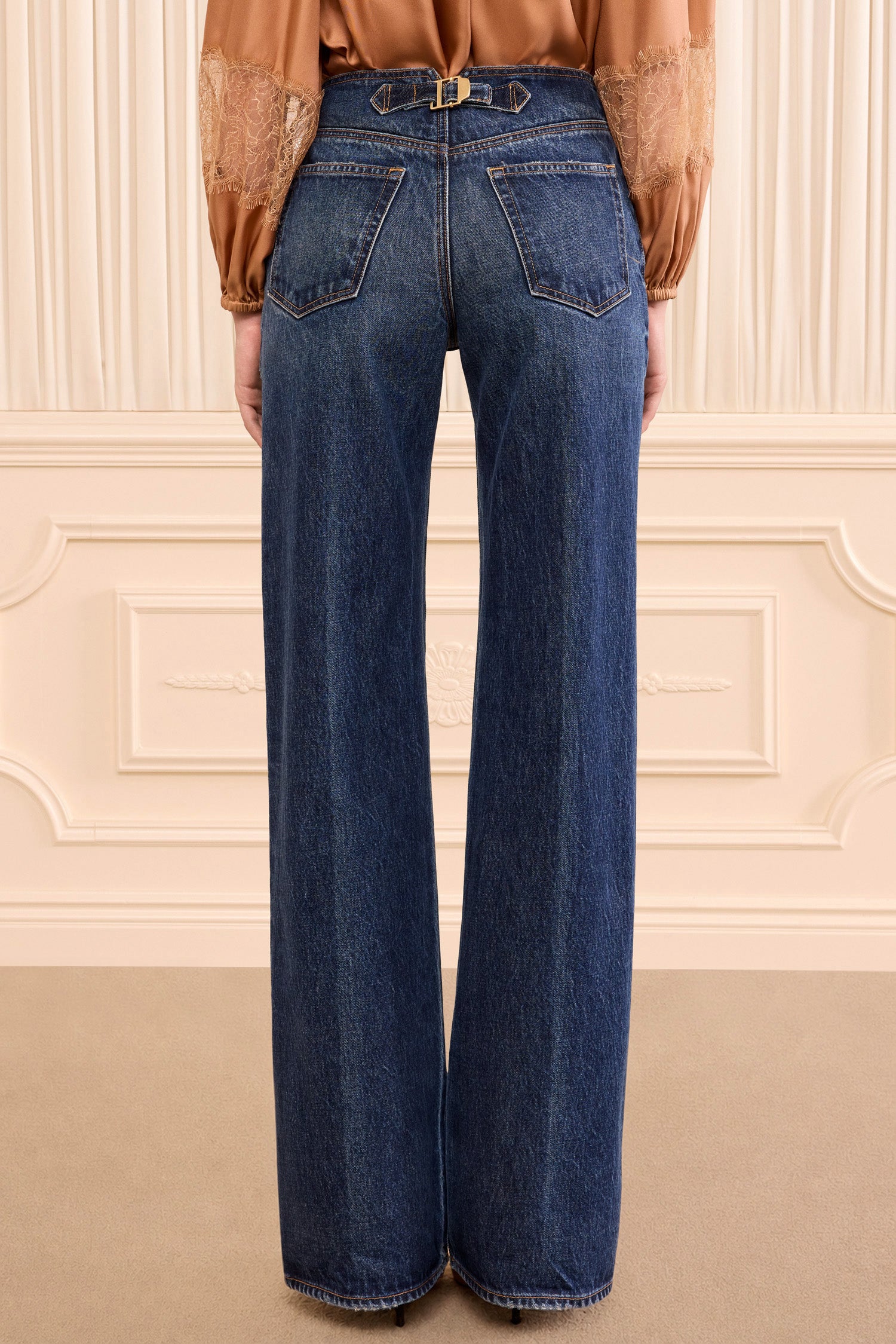 Ulla Johnson Jasmine jean large taille basse Nile 100% coton