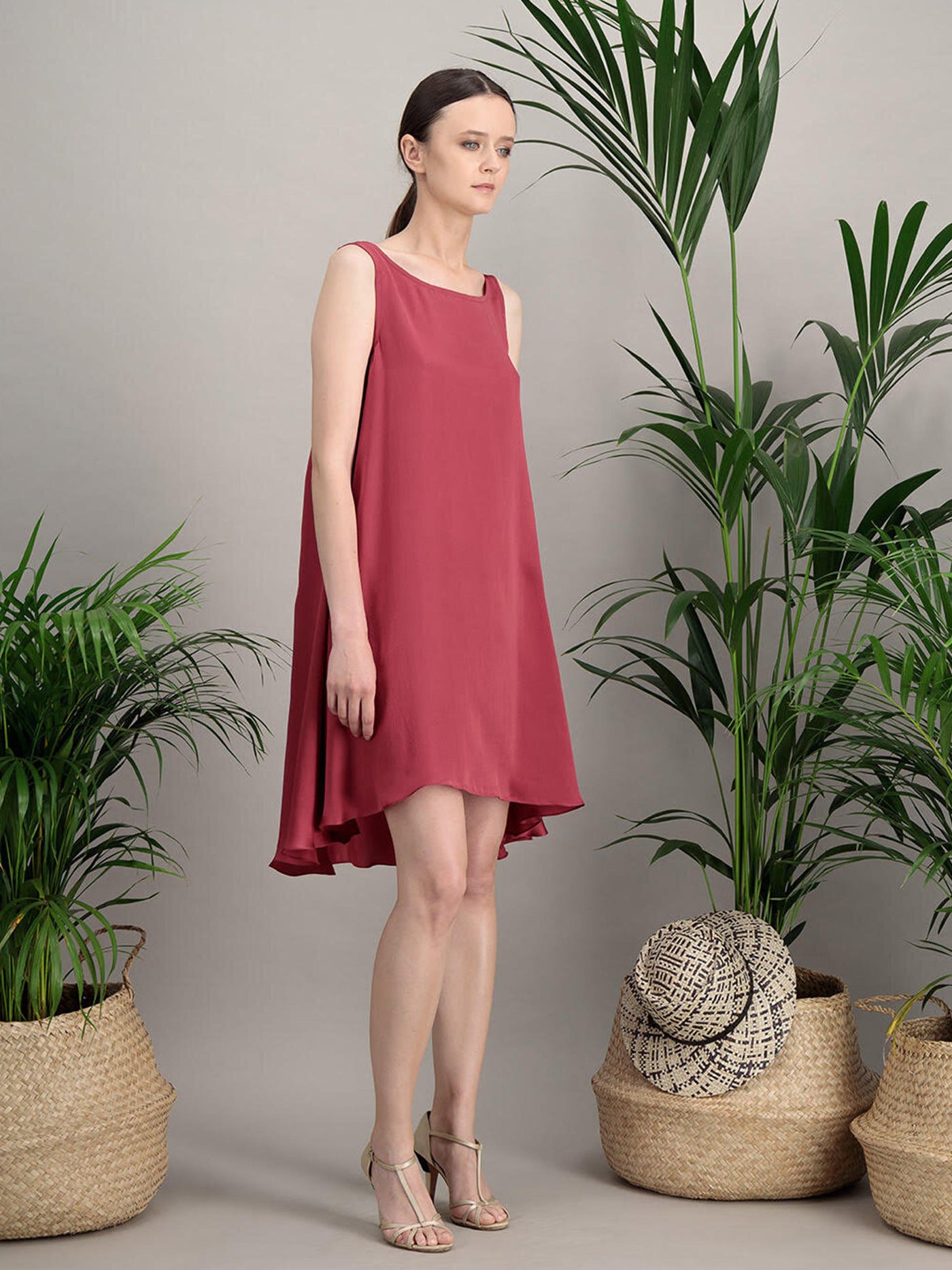 Anahide Saint André Aurore robe soie gaufrée évasée