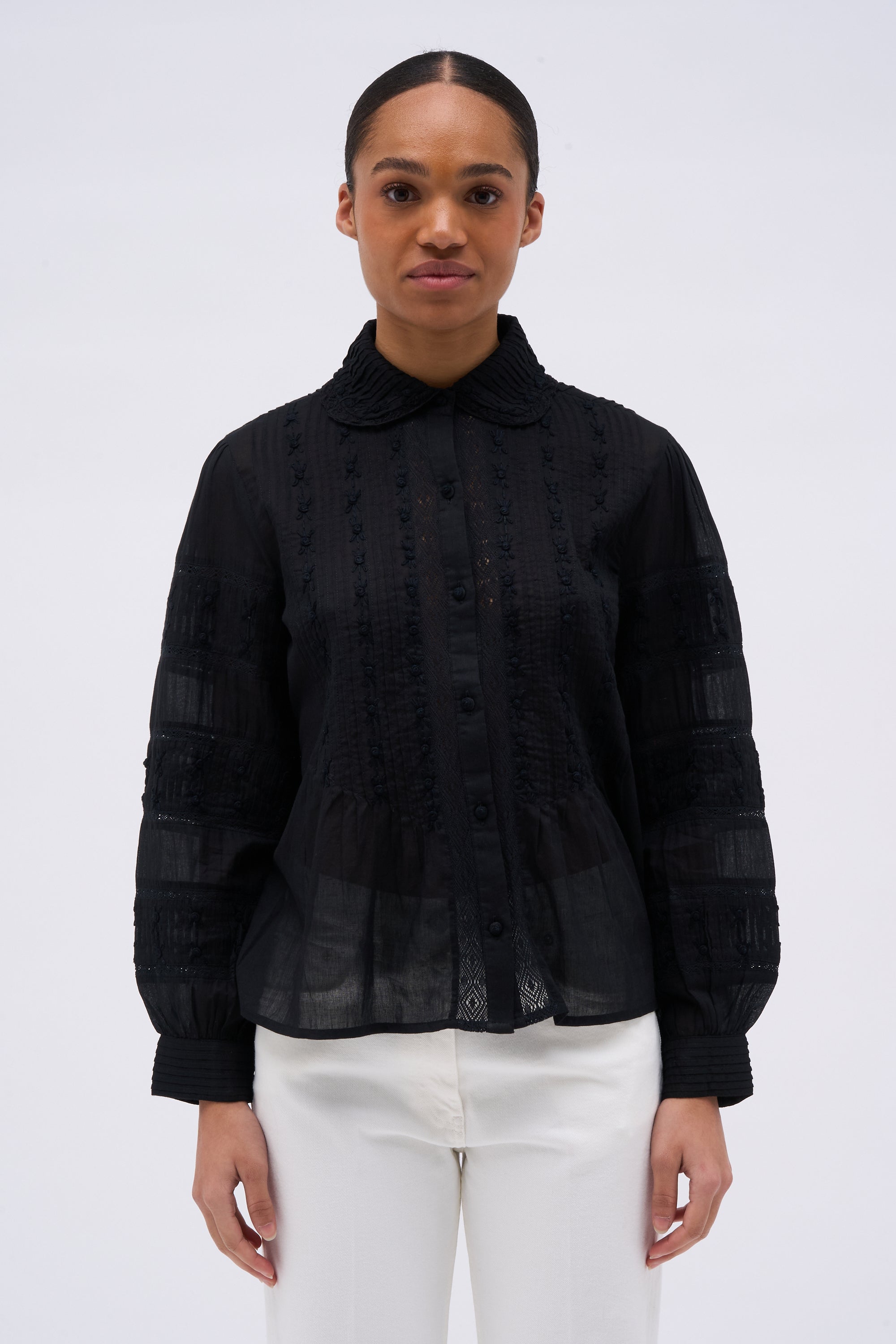 Paul & Joe Royan blouse mousseline coton noire
