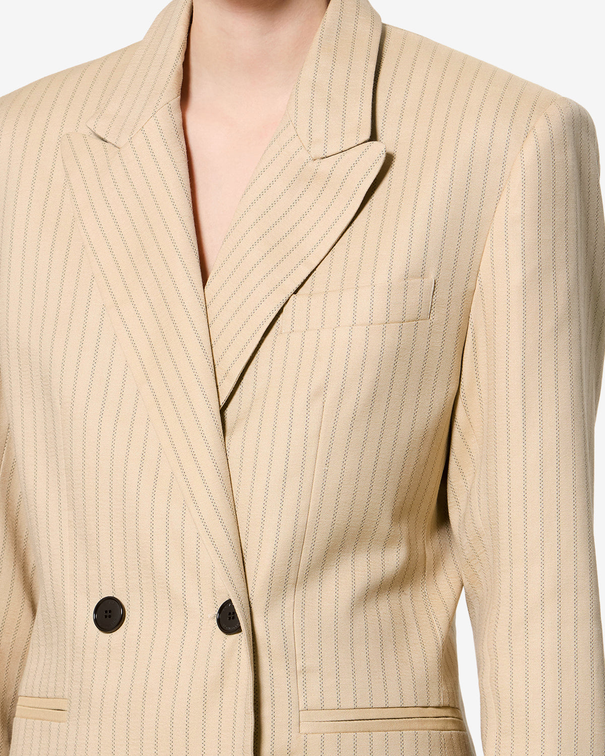 Isabel Marant Ranya veste beige laine cintrée