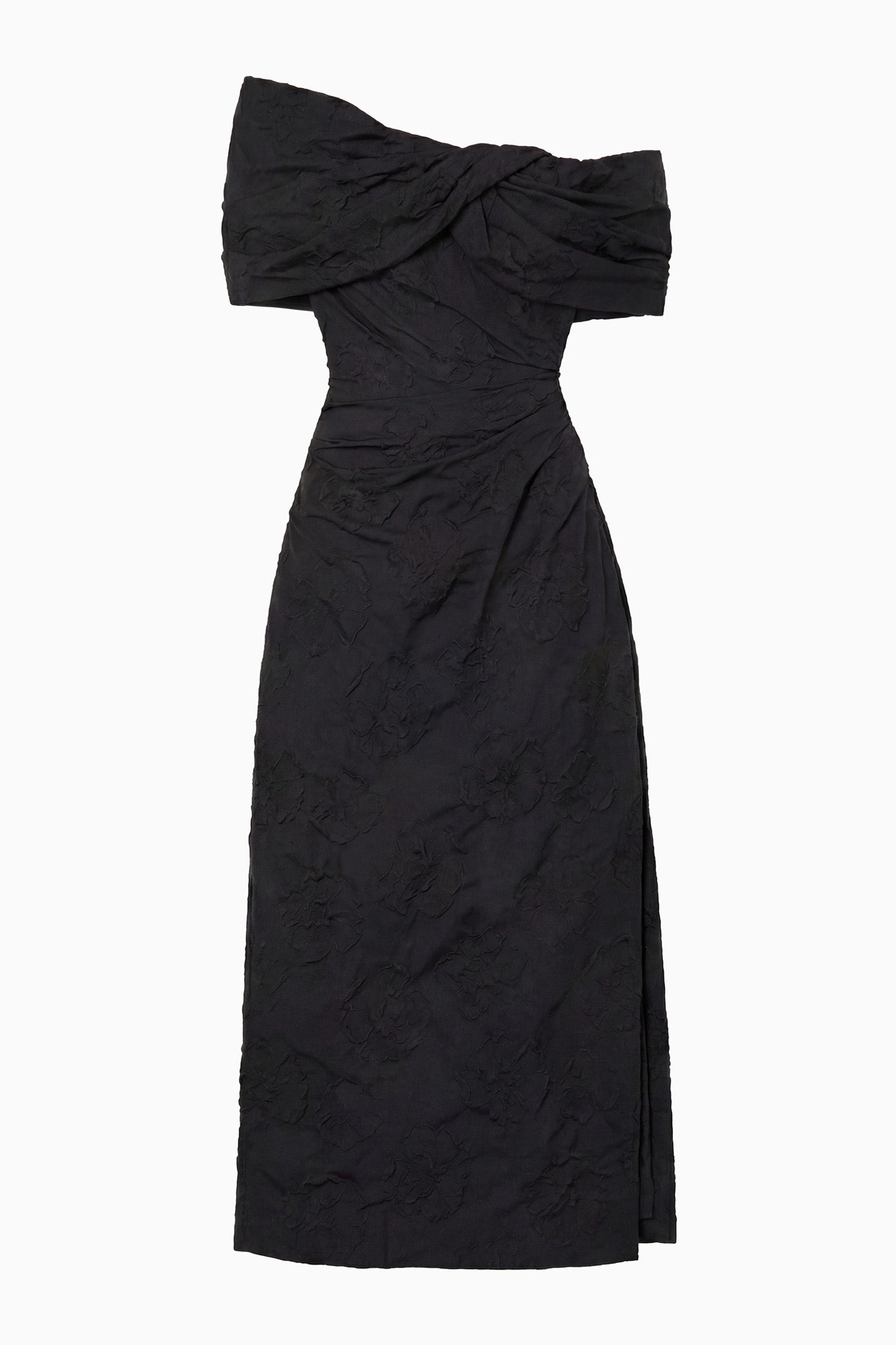 Ulla Johnson Violeta Robe midi noire cloque fleurs