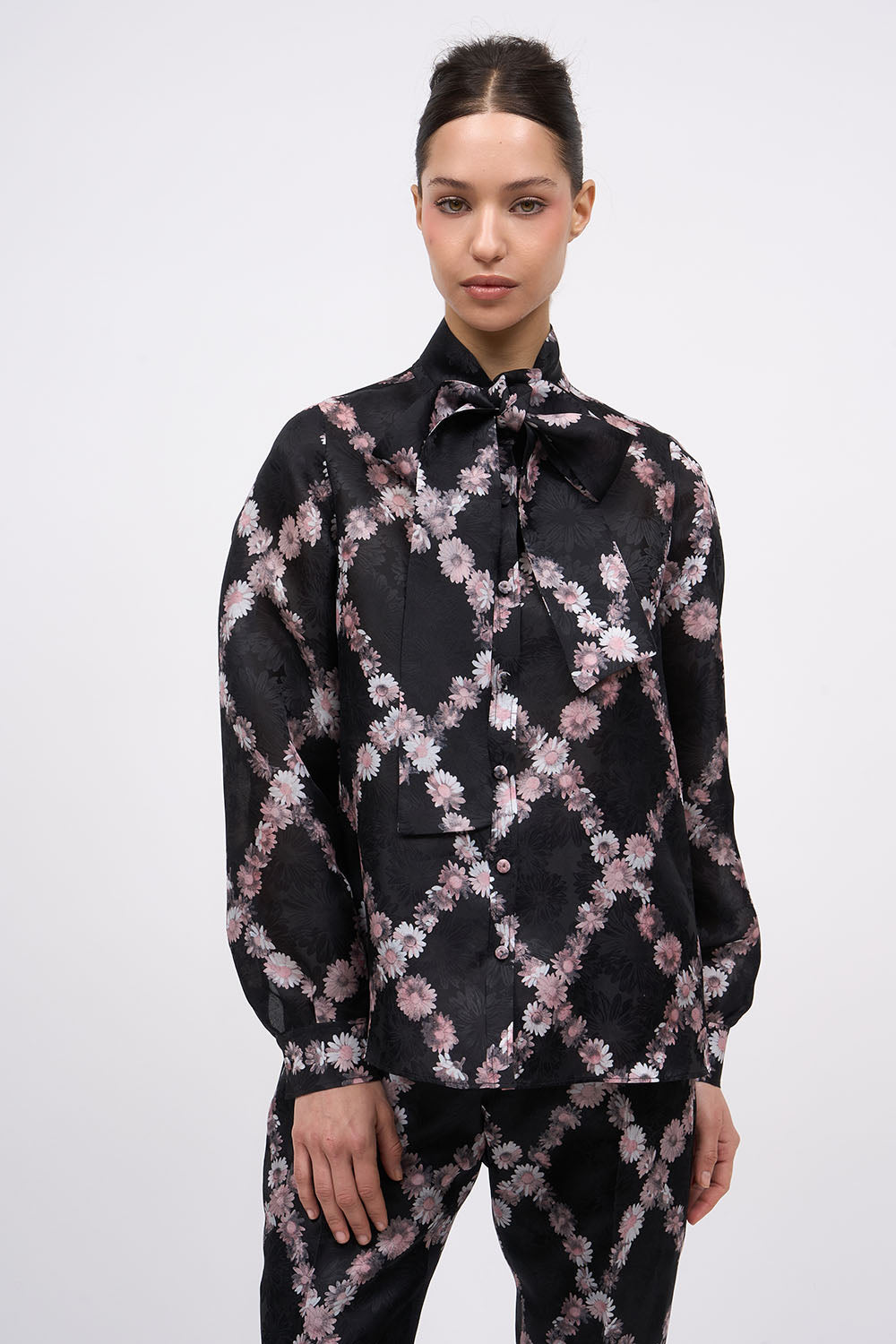 PAUL & JOE SOLINE chemise organza soie jacquard imprimée
