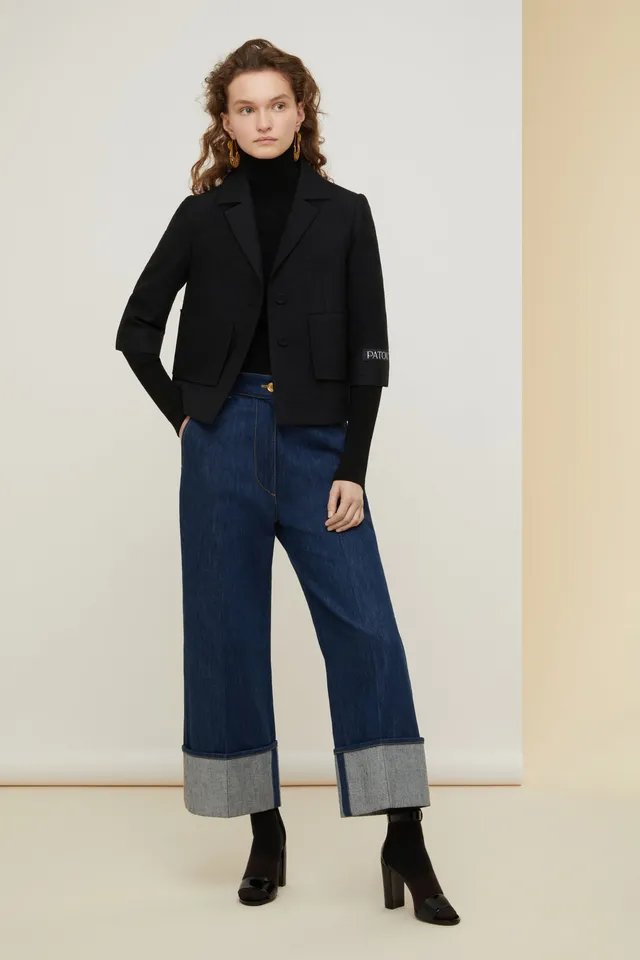 Patou JA018 veste tweed bio noire Black coupe box