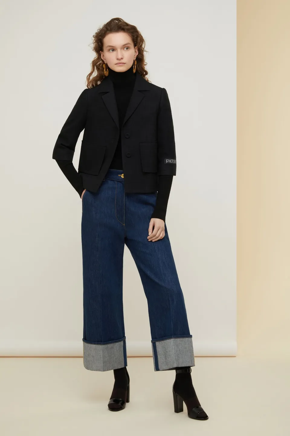 Patou JA018 veste tweed bio noire Black coupe box
