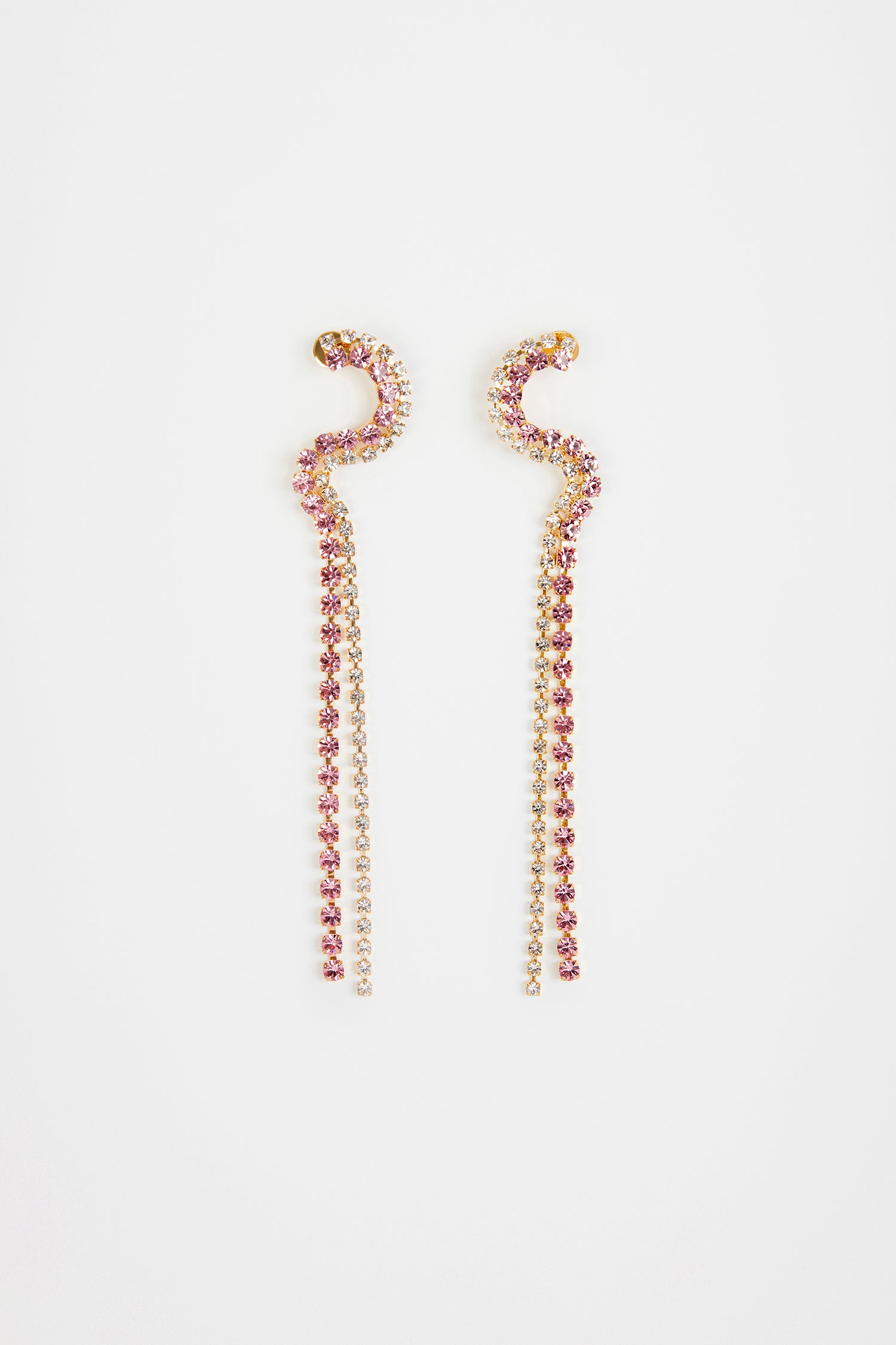 Patou Jewellery Waterfall boucles d'oreilles cristal rose doré TU