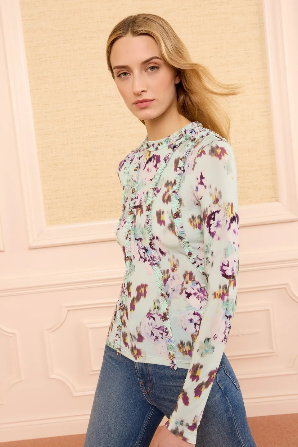Ulla Johnson Clover haut jersey floral Oasis