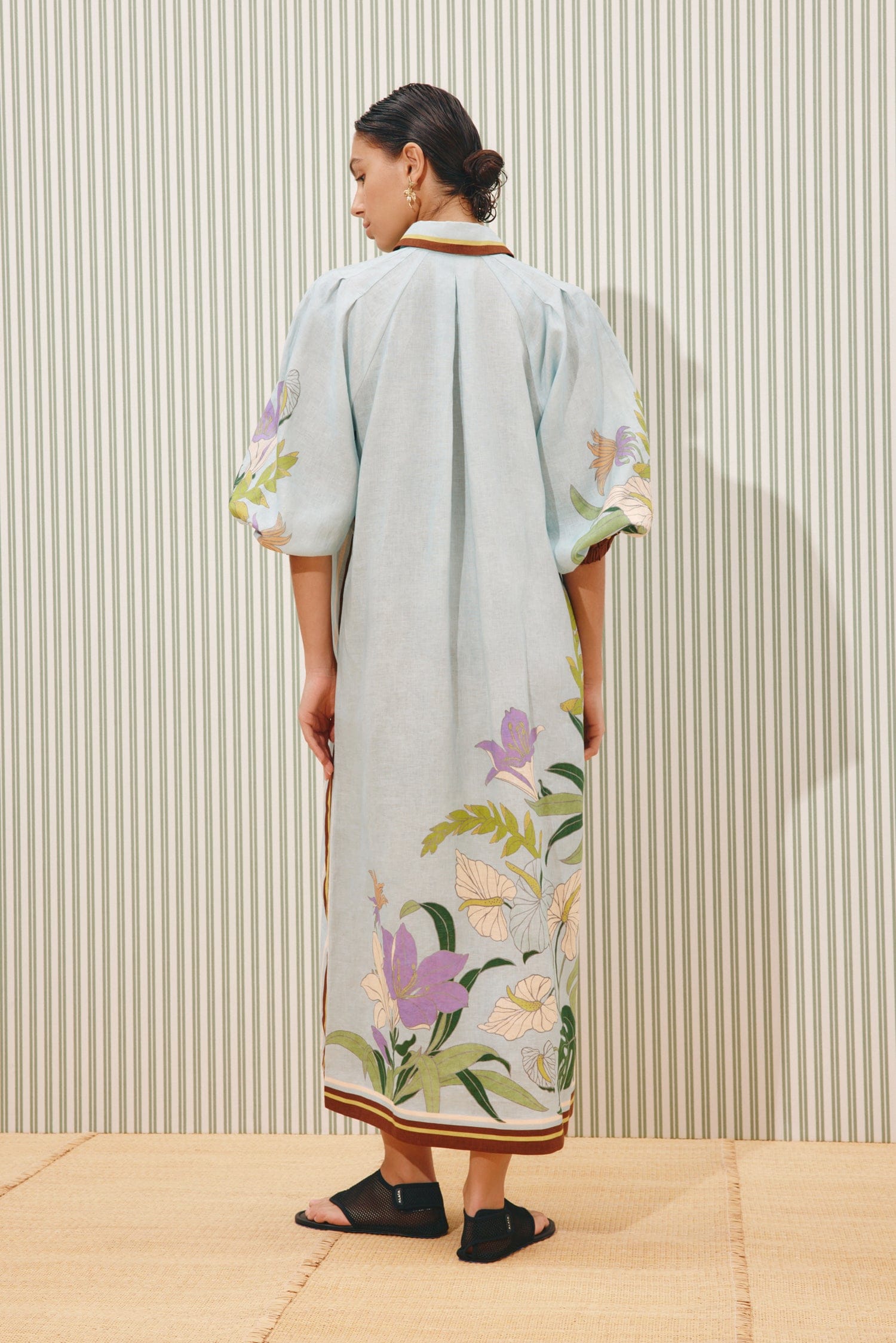Alemäis Alfie robe chemise midi en lin à poches