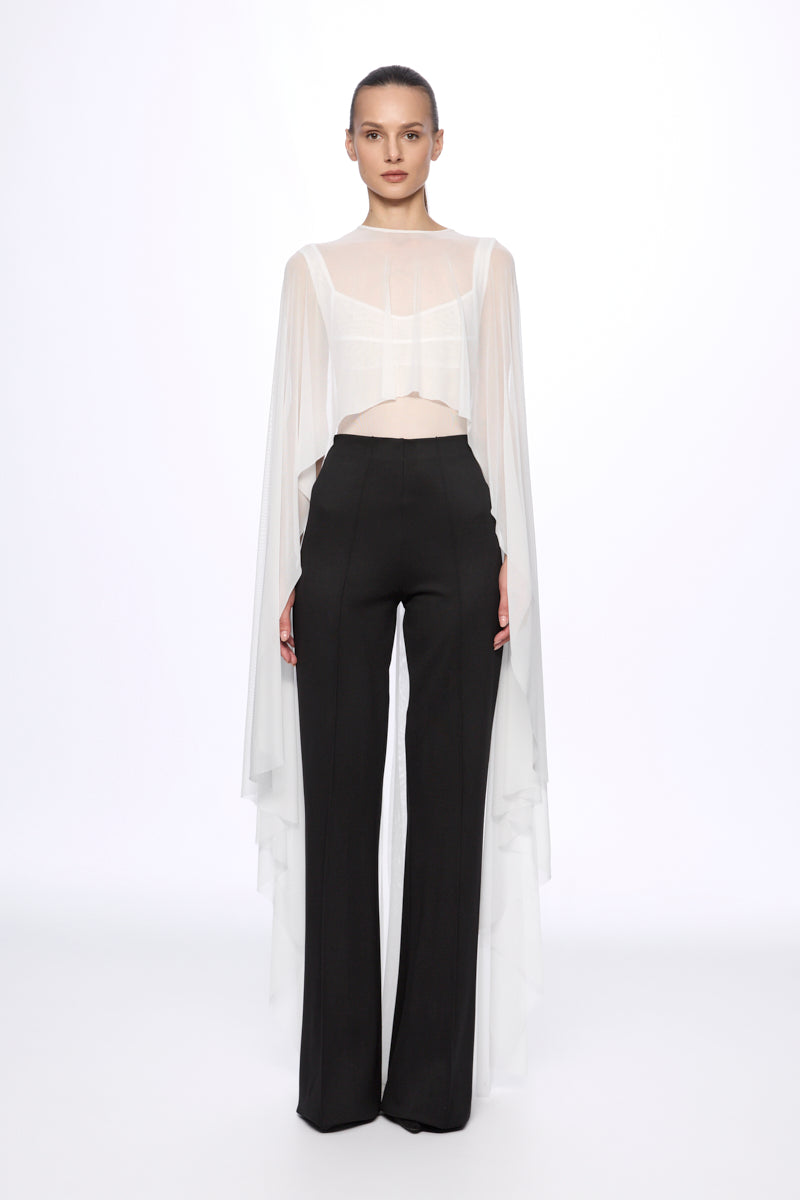 ATU Body Couture Two-piece sets body mesh cape blanche