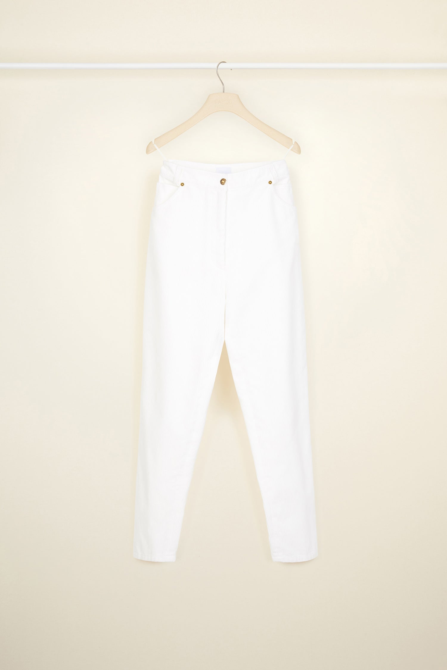 Patou TR008 pantalon carotte perle velours côtelé