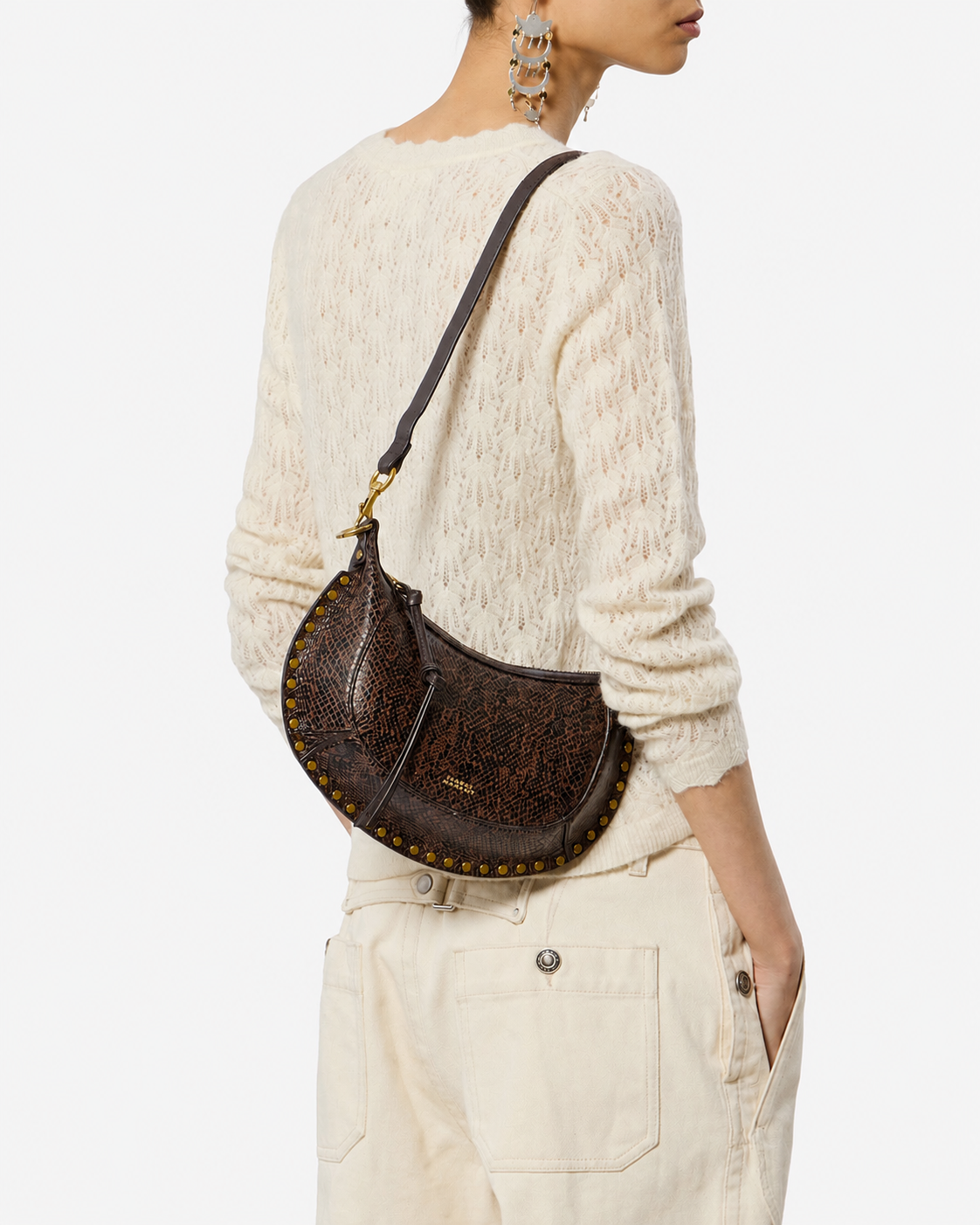 Isabel Marant Oskan Moon Sac Cuir Mocha Effet Python