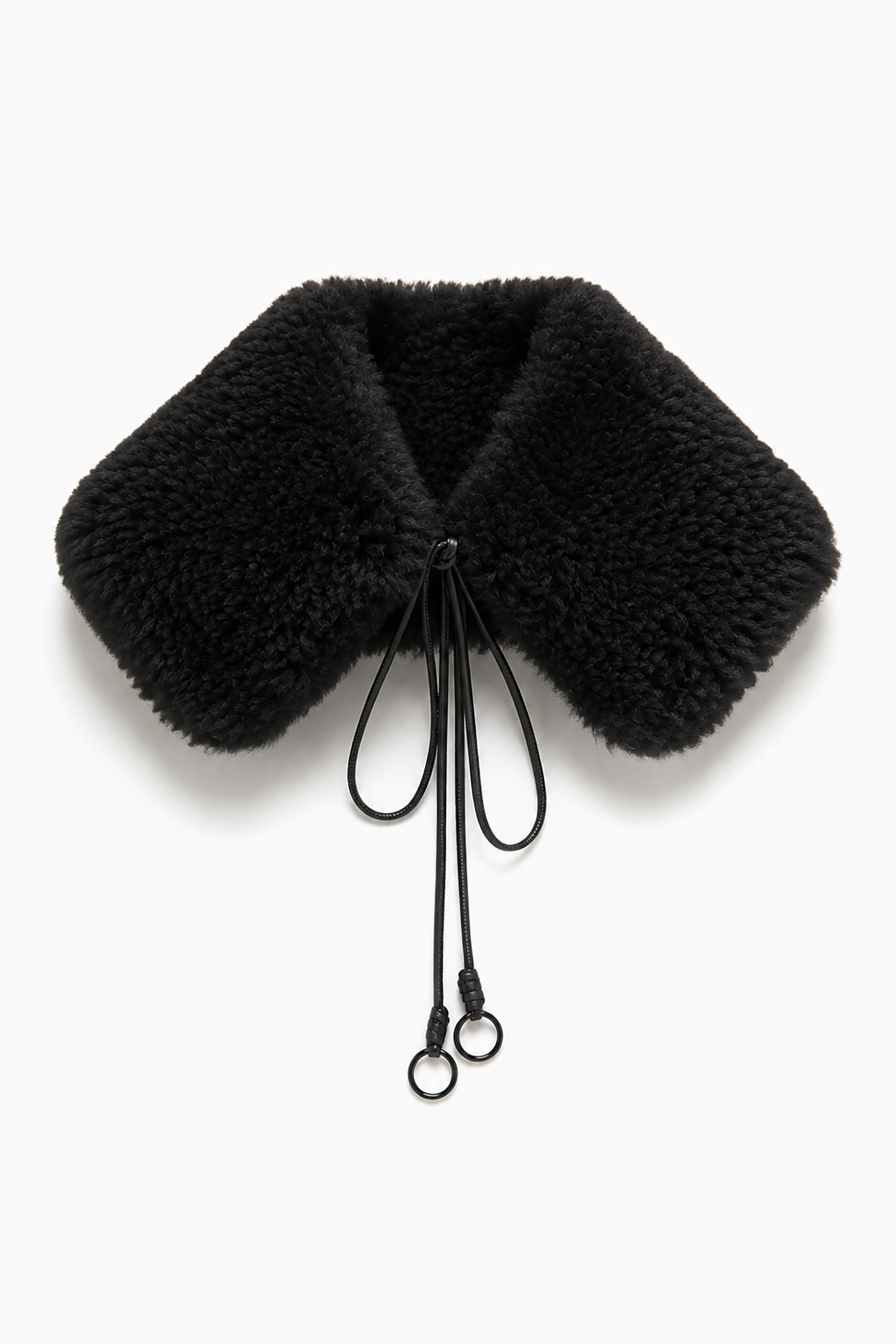 Ulla Johnson Shearling col cuir réversible Noir