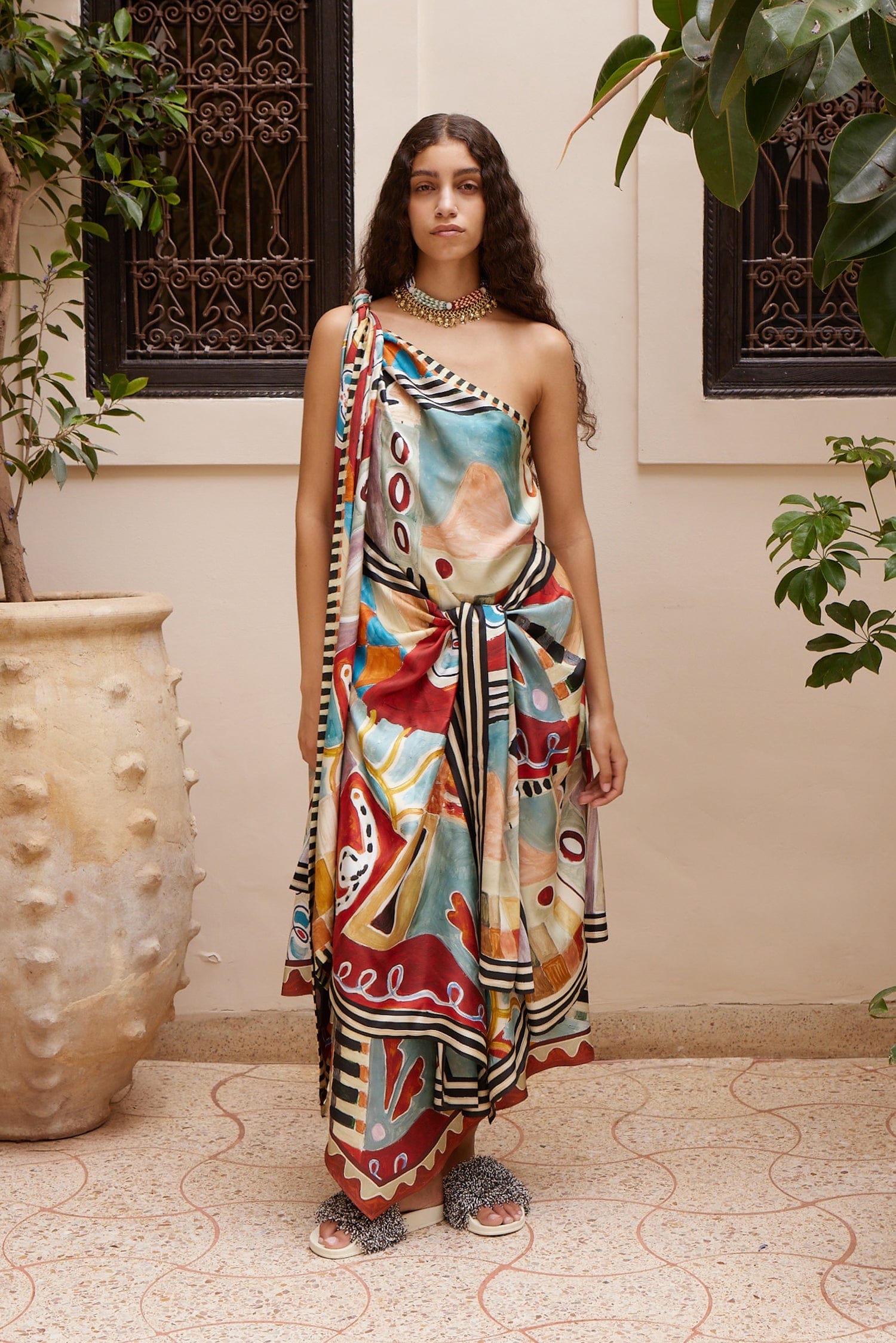 Alemaïs Michelle robe midi soie asymétrique taille 8