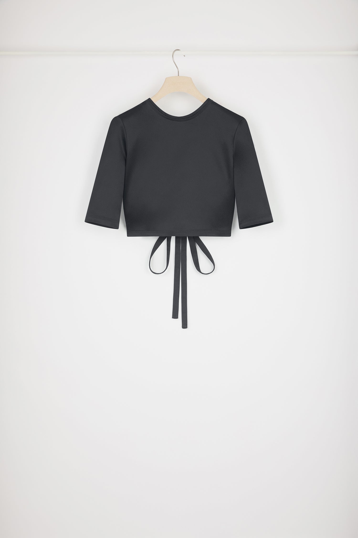 Patou TO045 top satin noir dos ouvert Black