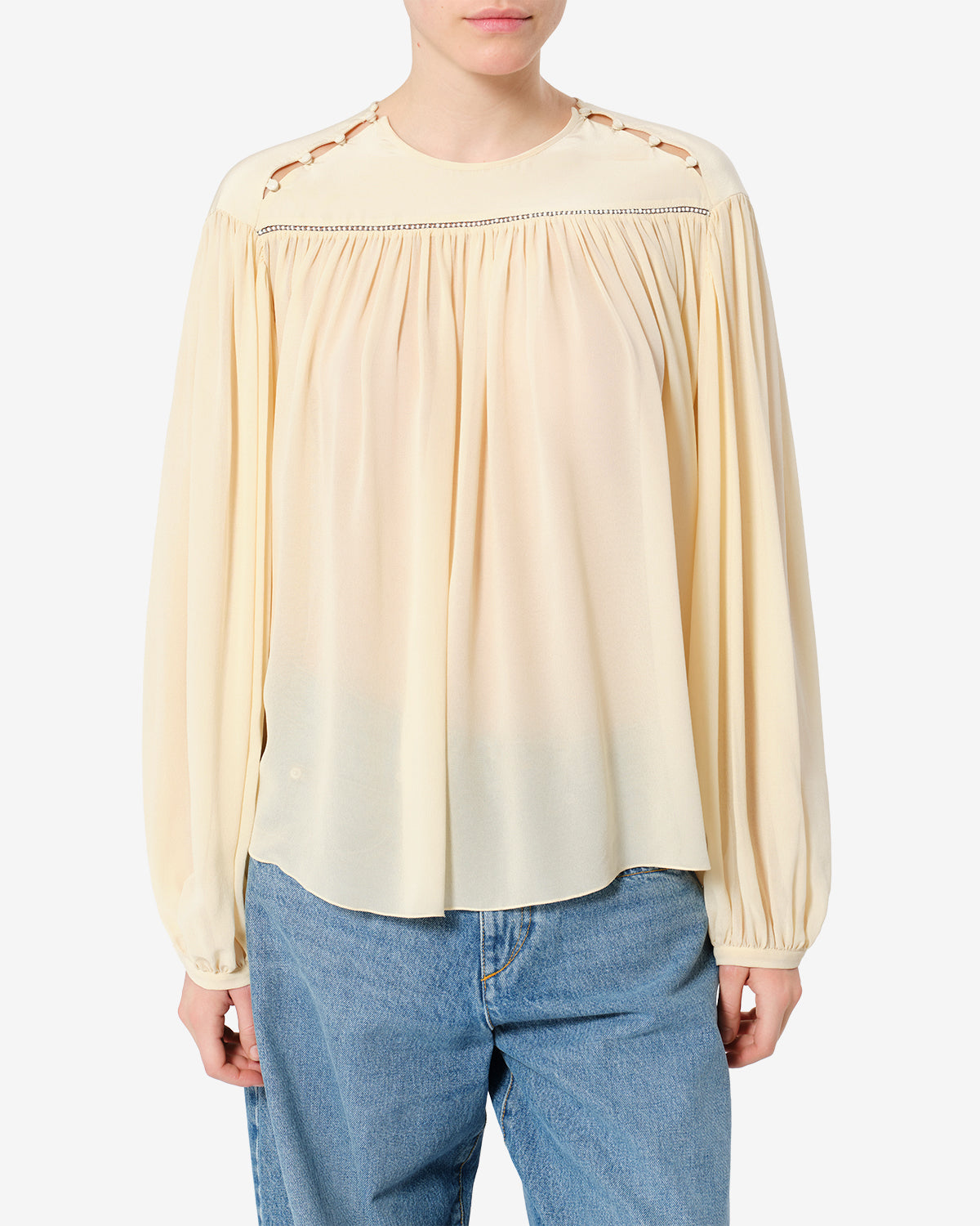 Isabel Marant Nuna HT0941FA blouse écru soie fluide