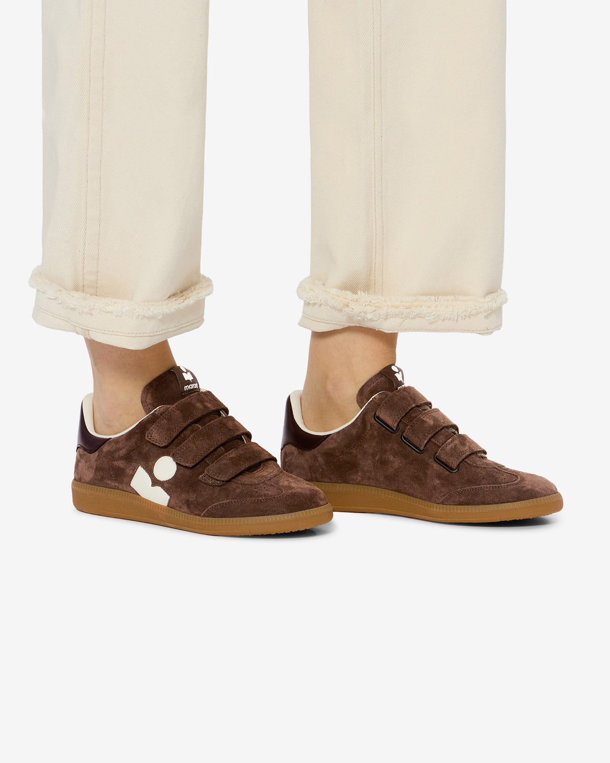 Isabel Marant Beth baskets chocolat cuir velcro