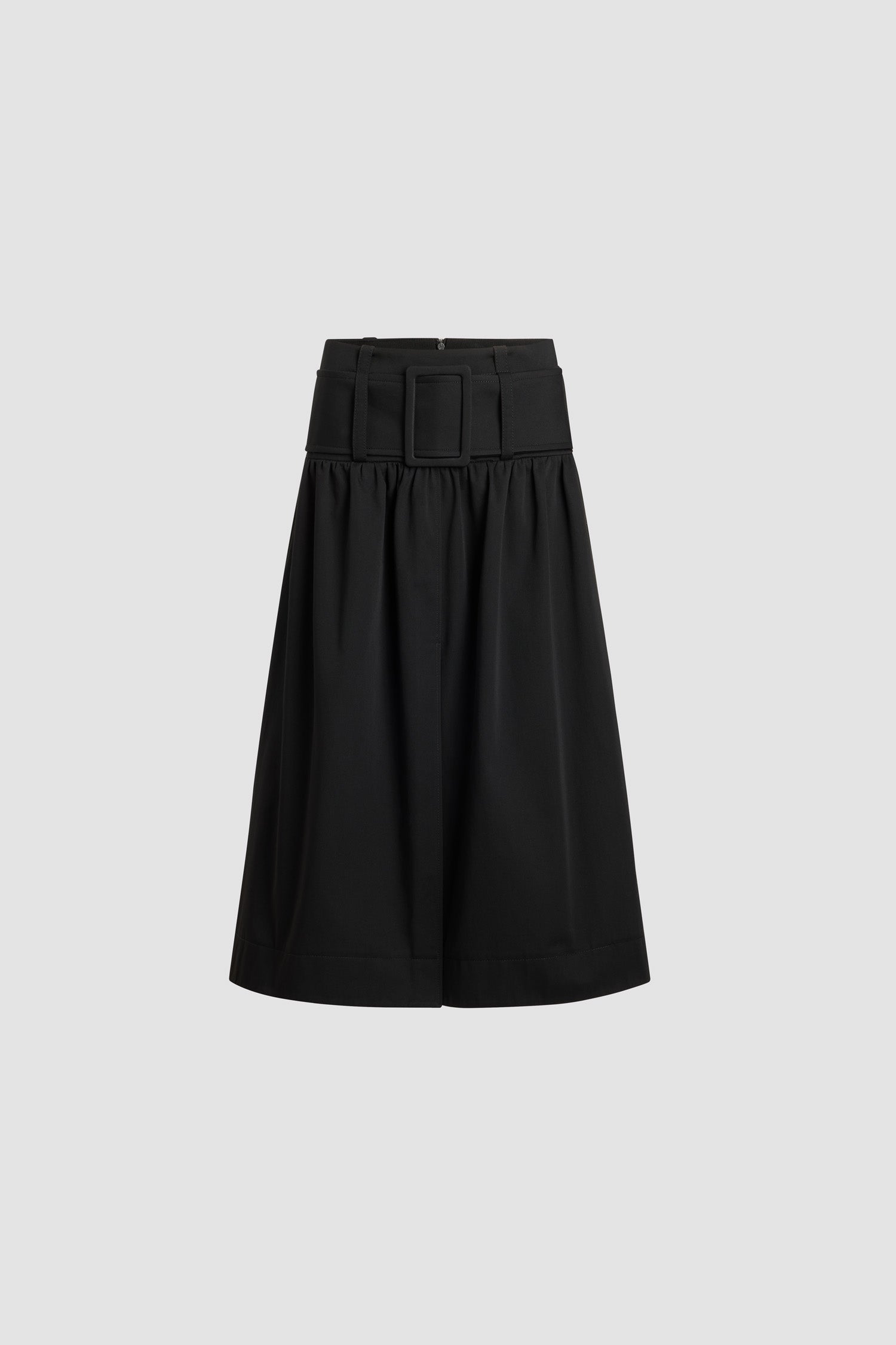 Patou SK096 jupe midi noire ceinture coton